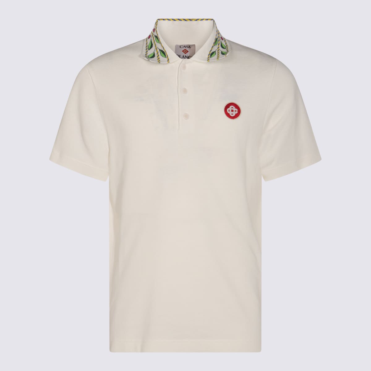 Casablanca White Cotton Polo Shirt