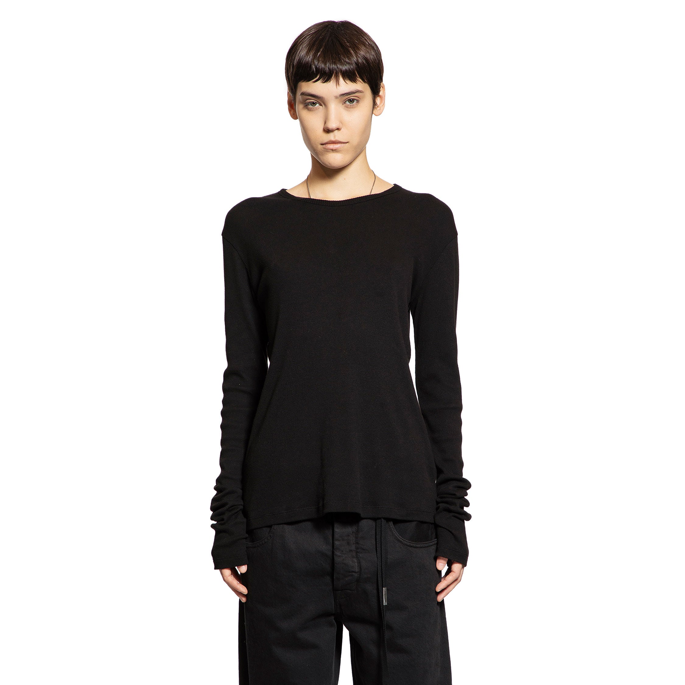 Fiene Long Sleeve T-Shirt in Cotton Rib Jersey