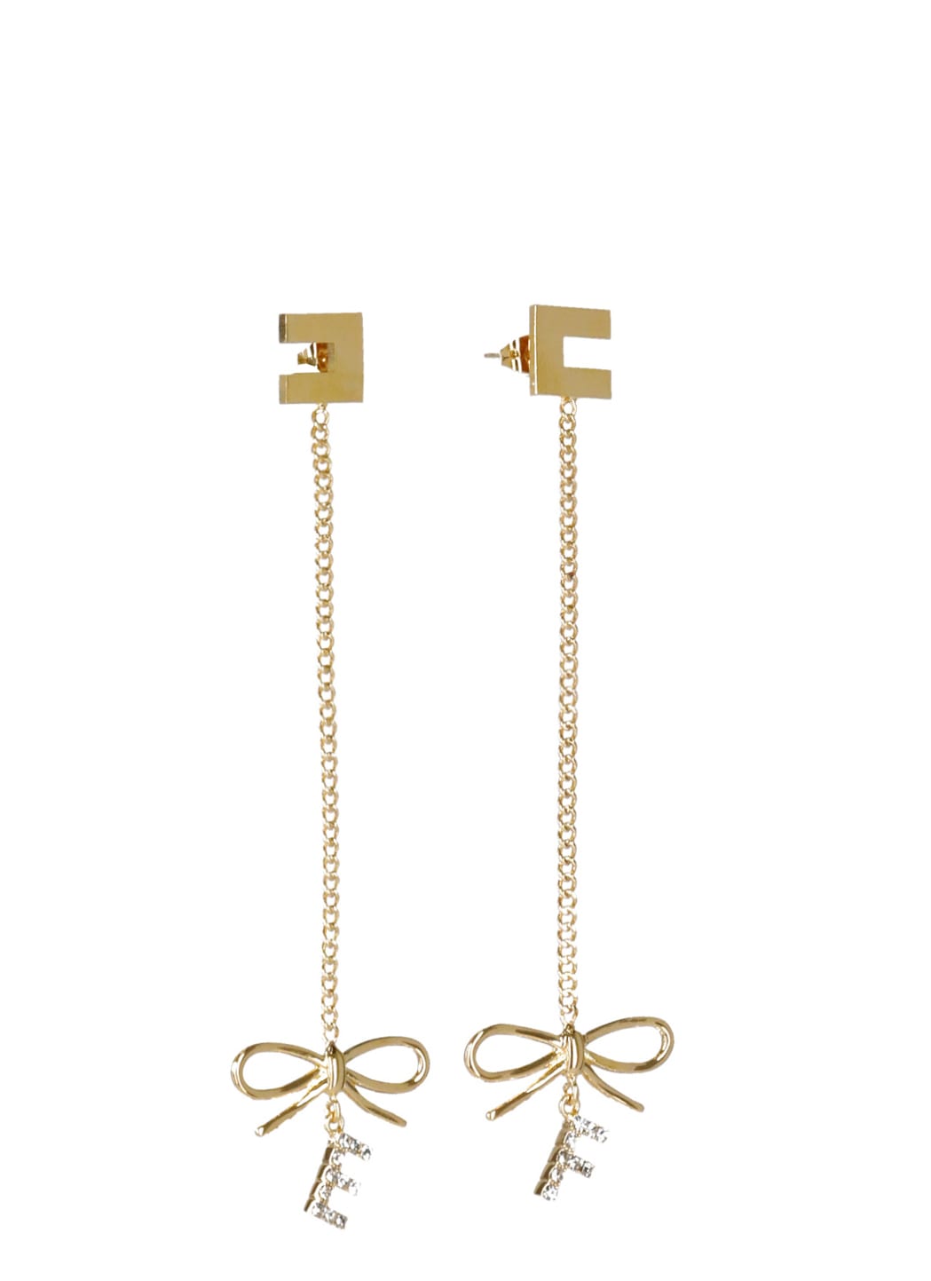 Elisabetta Franchi Earrings With Logo And Bow