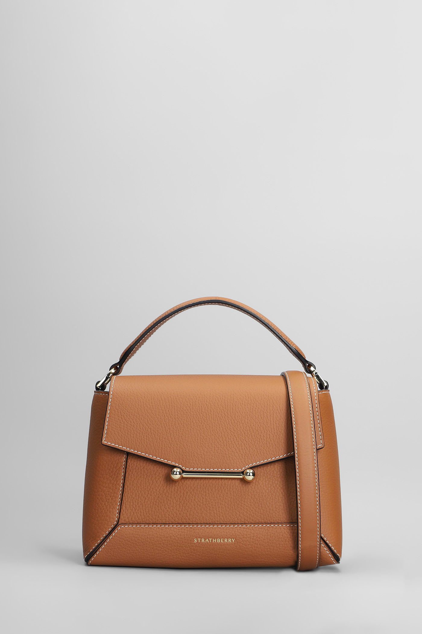 Strathberry Mosaic Shoulder Bag In Beige Leather