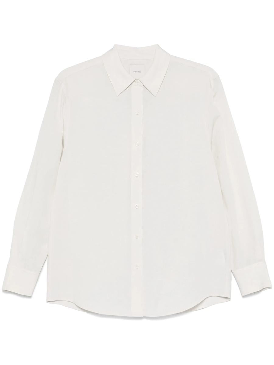 Calvin Klein Linen Blend Ls Regular Shirt Clothing