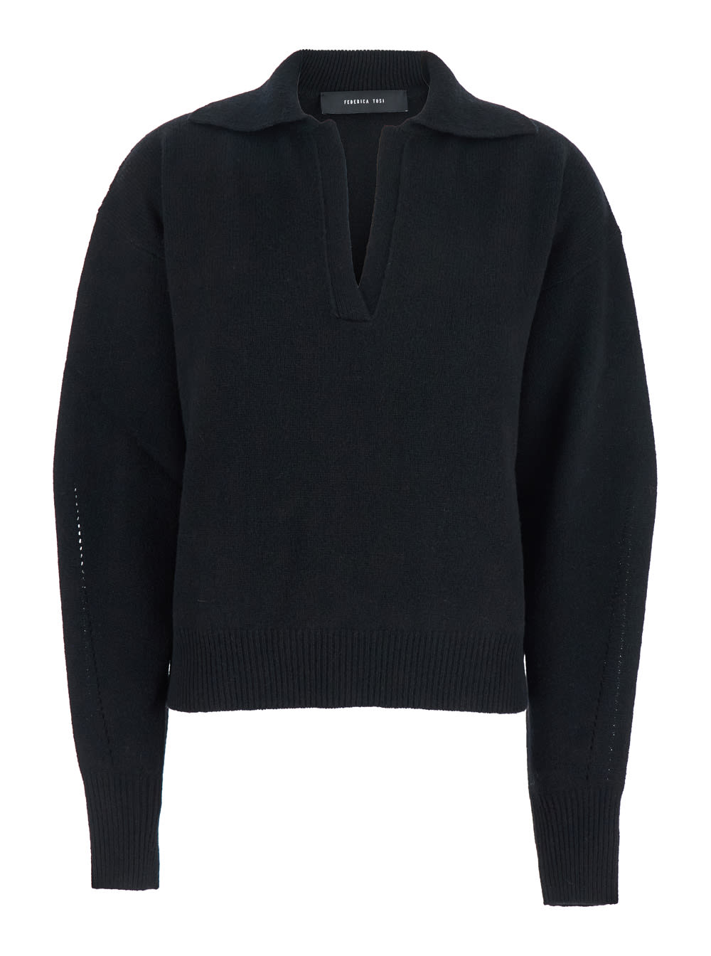 Federica Tosi Maglia Polo 70%lana/30%cashmere Maniche Balloon