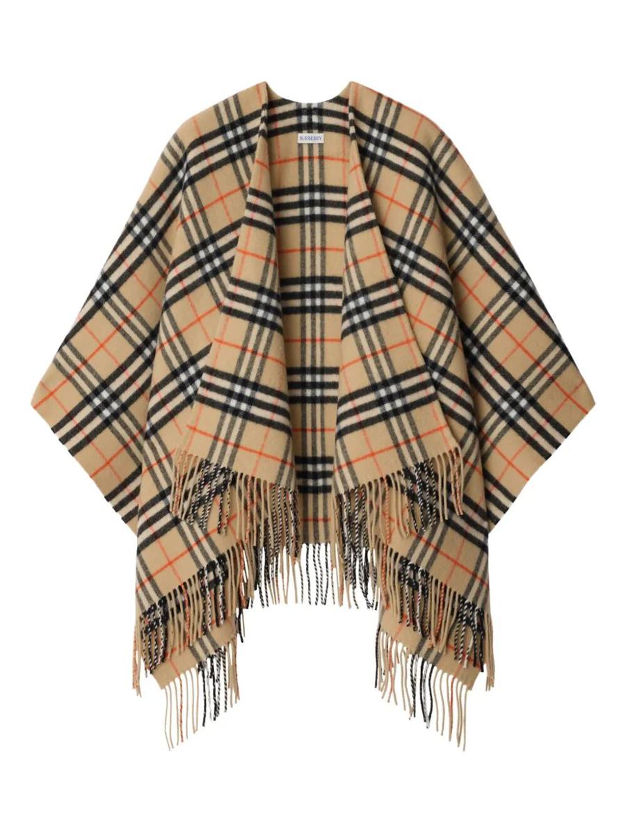 Burberry Check Wool Cashmere Cape Accessories
