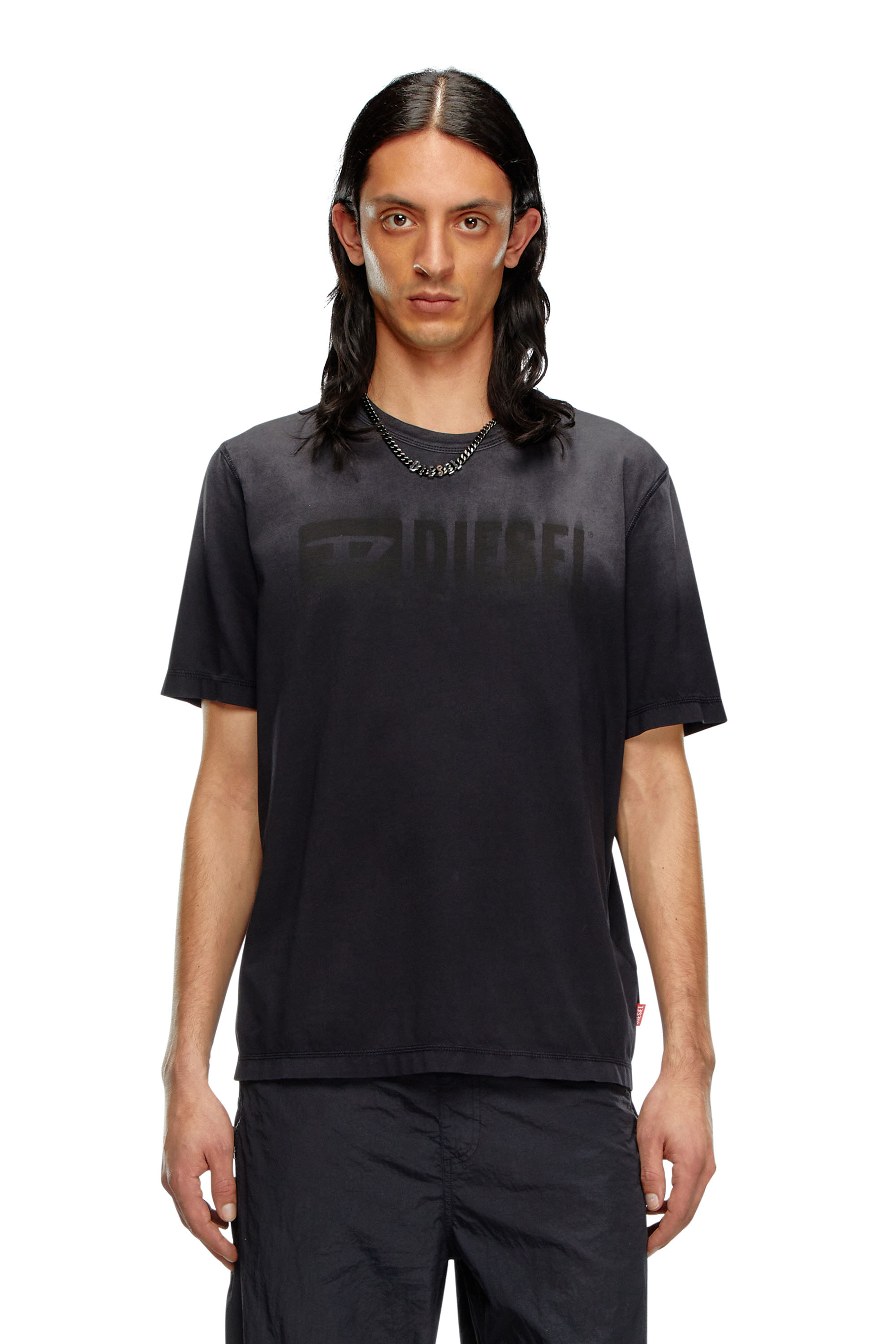 Diesel - T-shirt with sun-faded treatment - T-Shirts - Man - Black