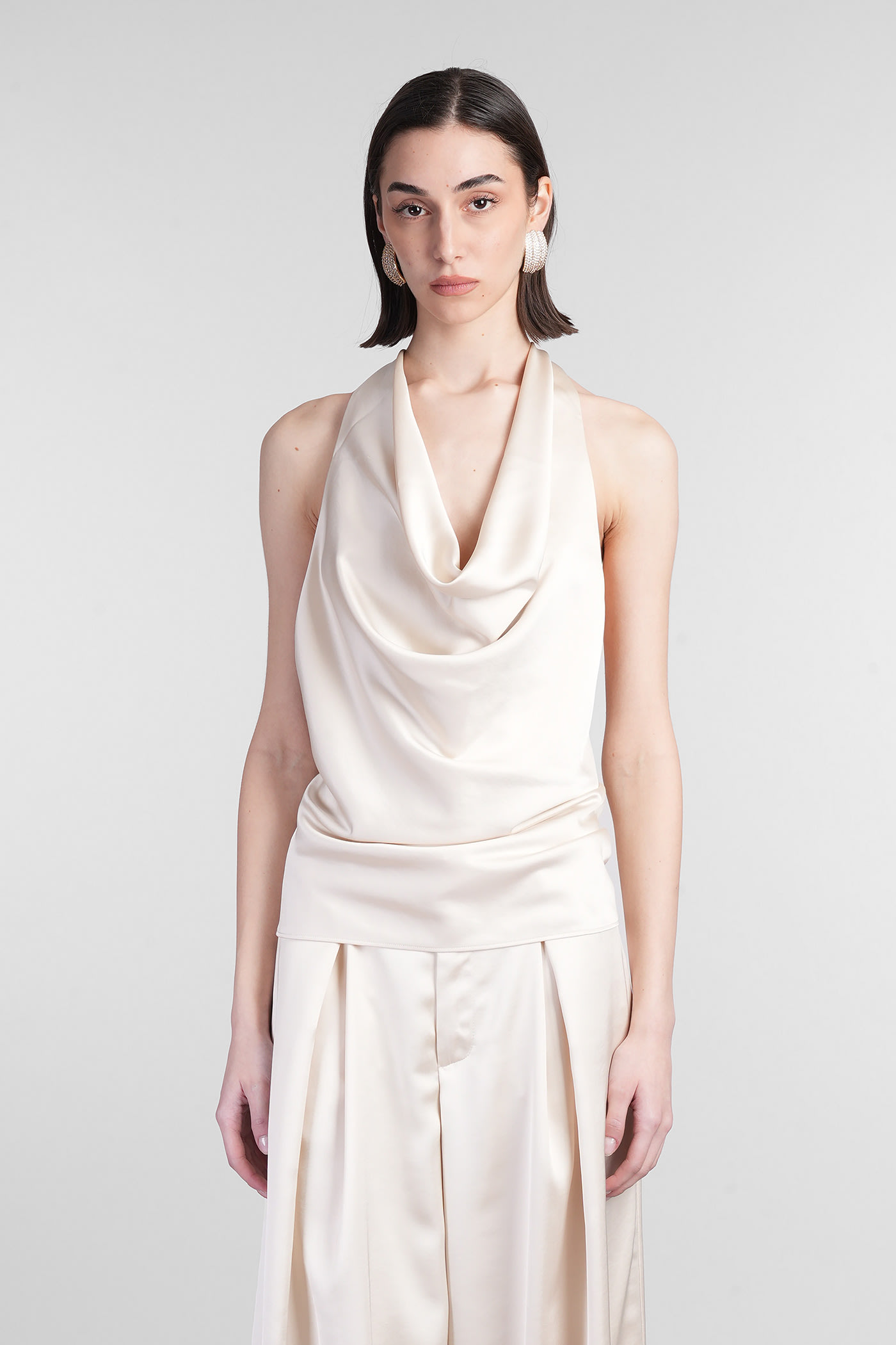 The Andamane Verushka Top Topwear In Beige Polyester