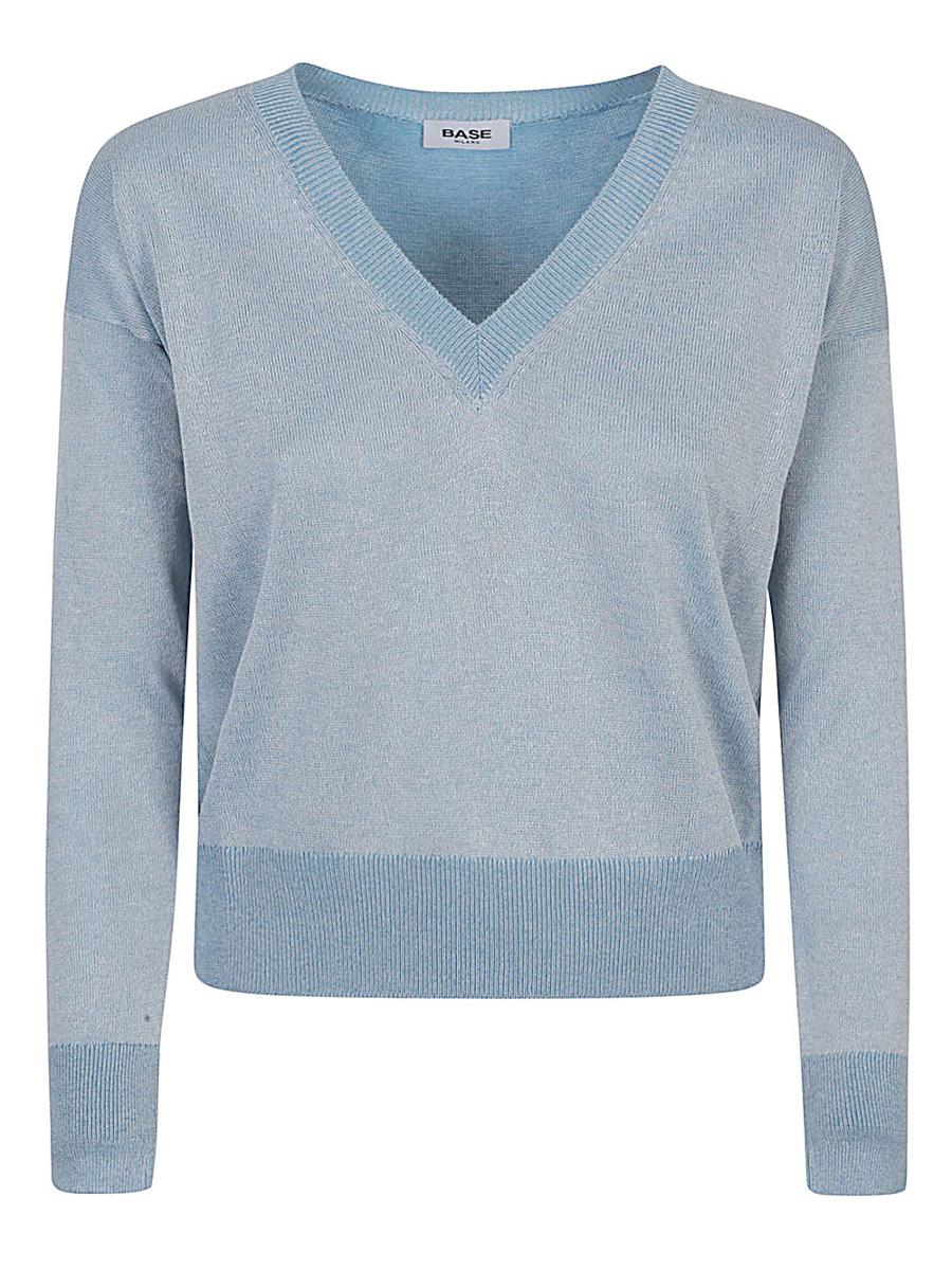 Base Cotton Blend V-Neck Sweater