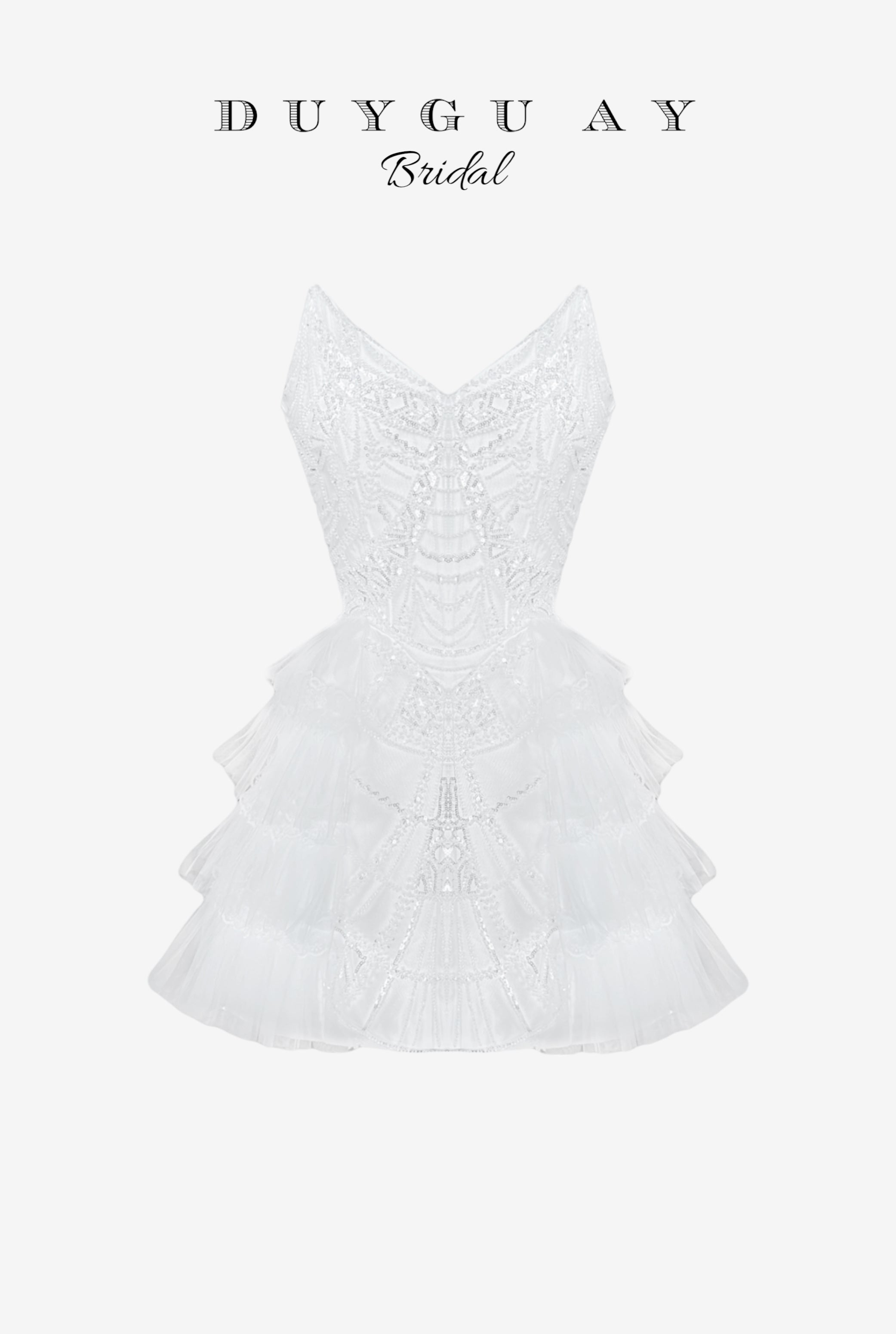 RUFFLE MINI RECEPTION DRESS