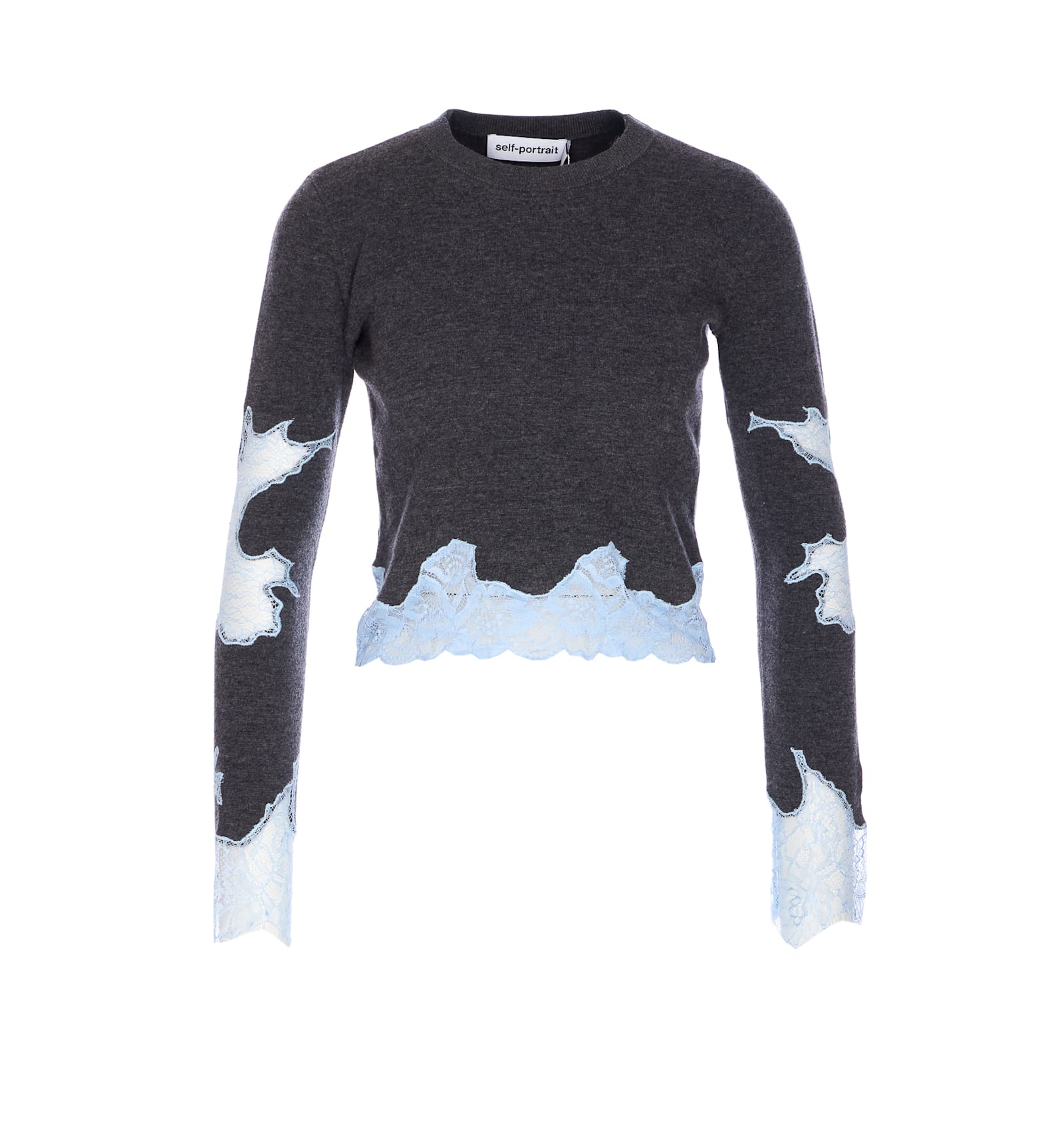 self-portrait Contrast Lace Sweater