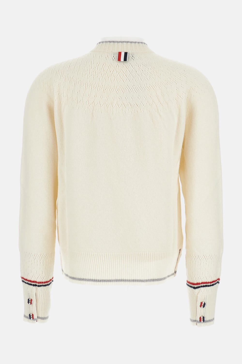 Thom Browne Pointelle Fair Isle Crew Neck Pullover