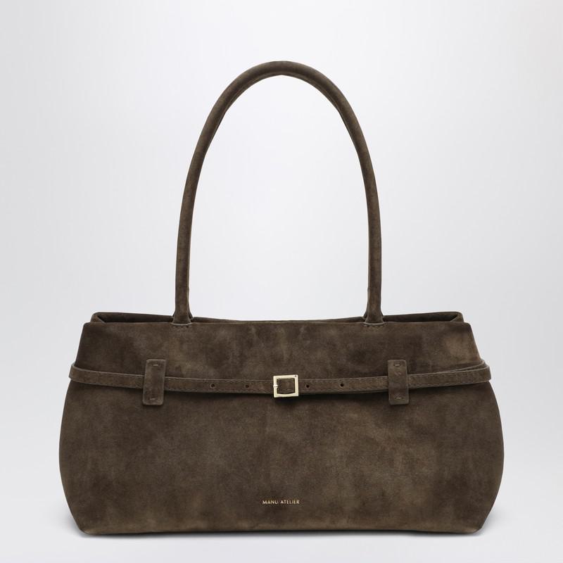 Manu Atelier Le Cambon East West Tobacco Suede Bag