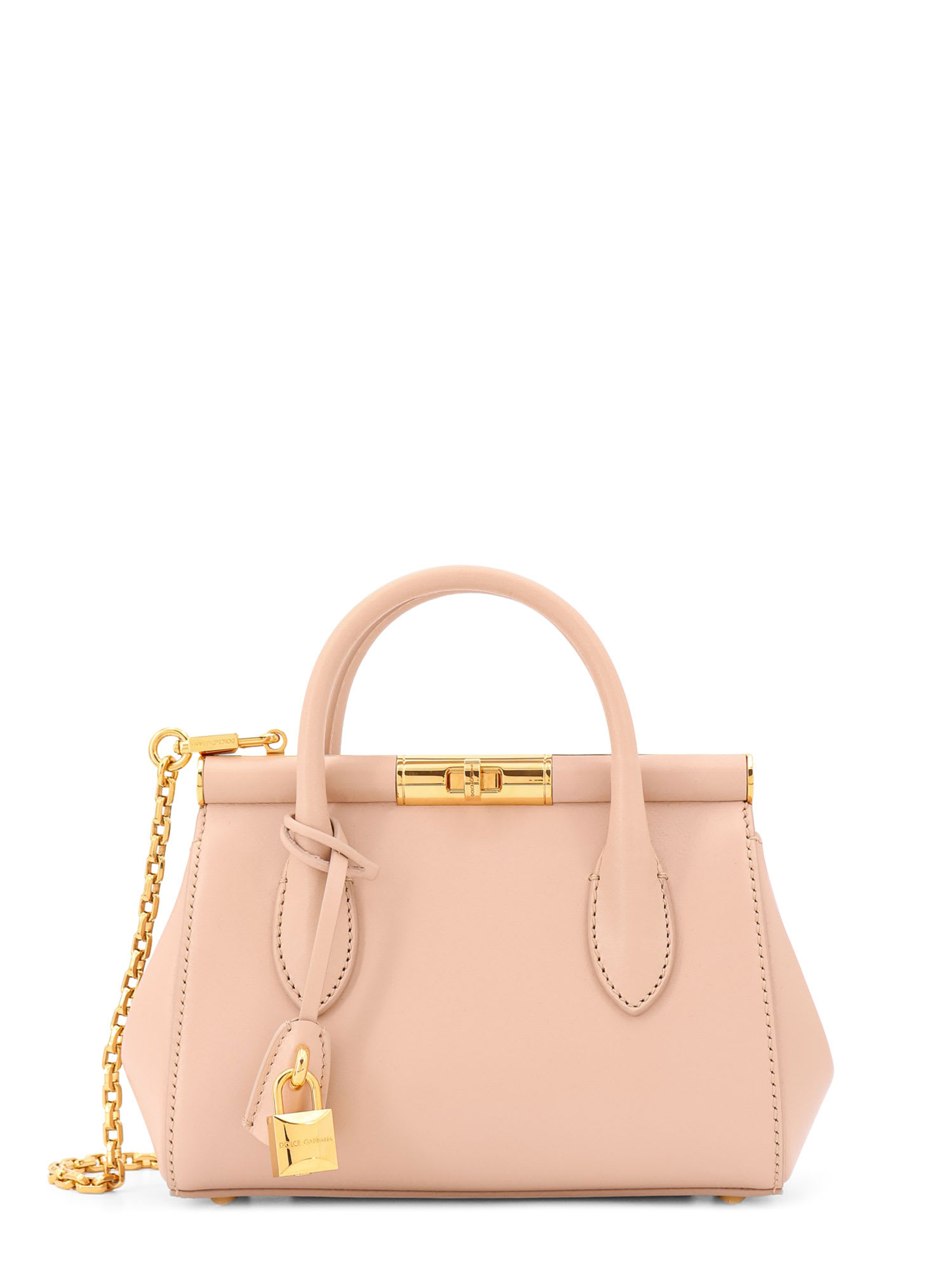 Dolce & Gabbana Marlene Leather Handbag With Logo Print