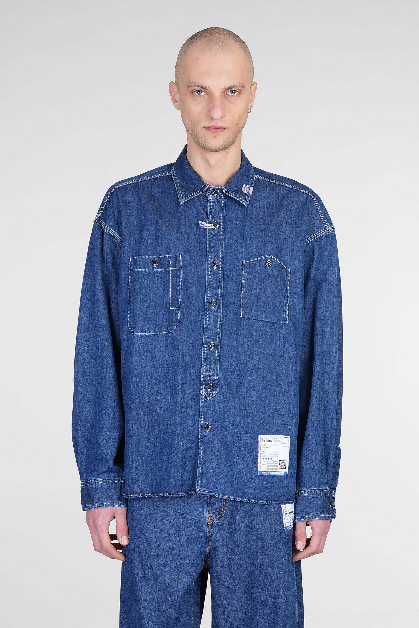 Mihara Yasuhiro Shirt In Blue Cotton