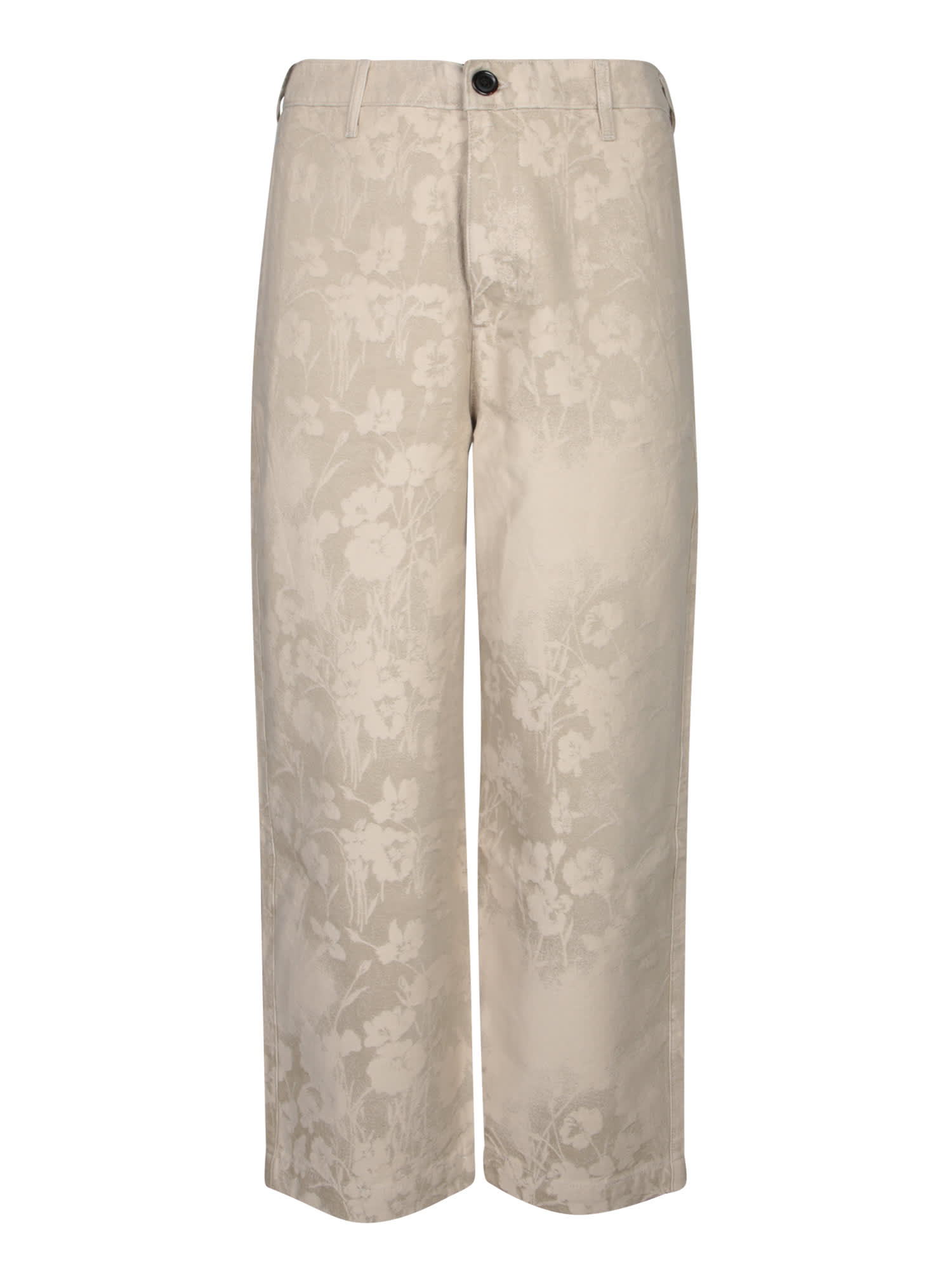Paul Smith Beige Floral Jacquard Jeans