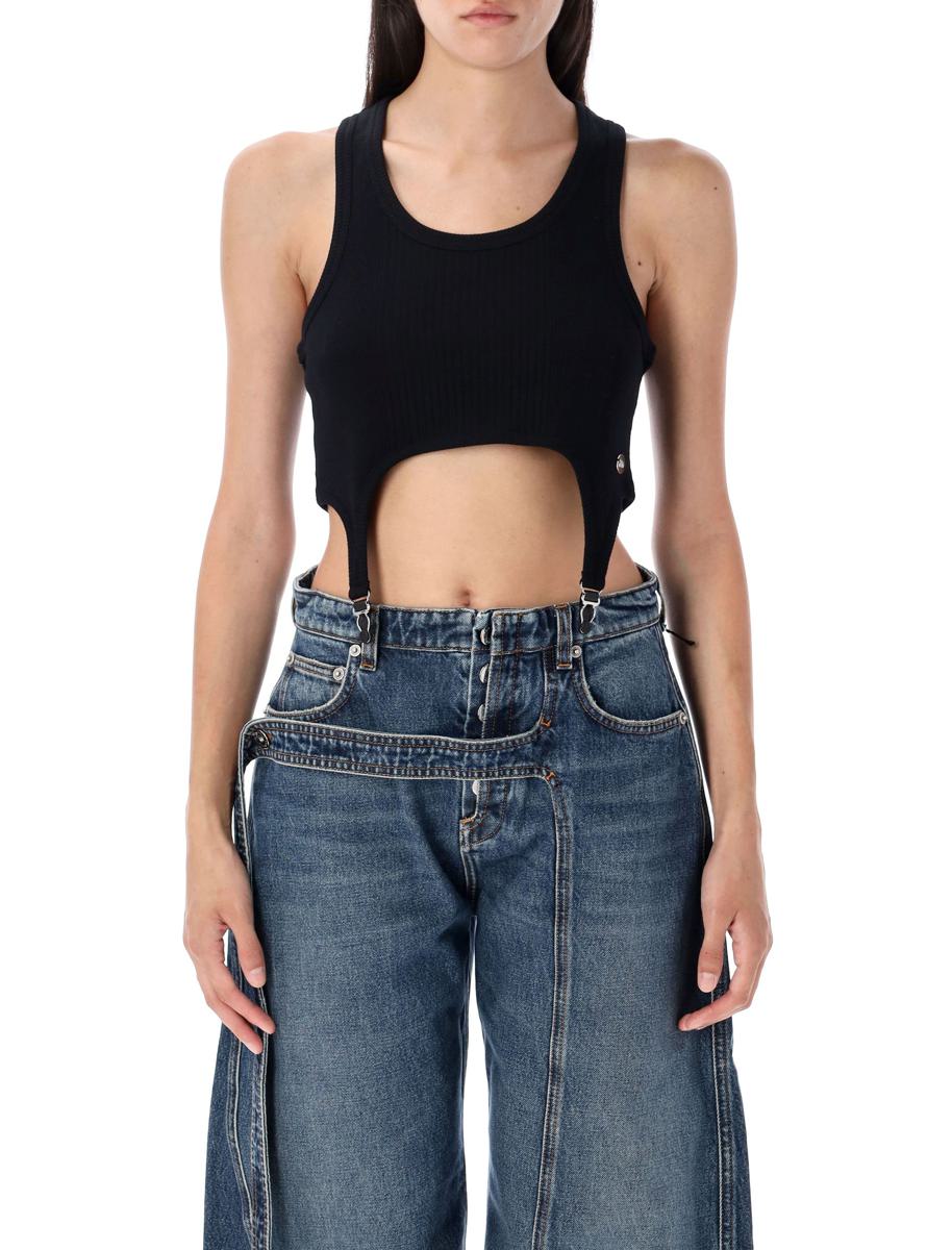 Jean Paul Gaultier Ribbed "Lingerie" Crop Top