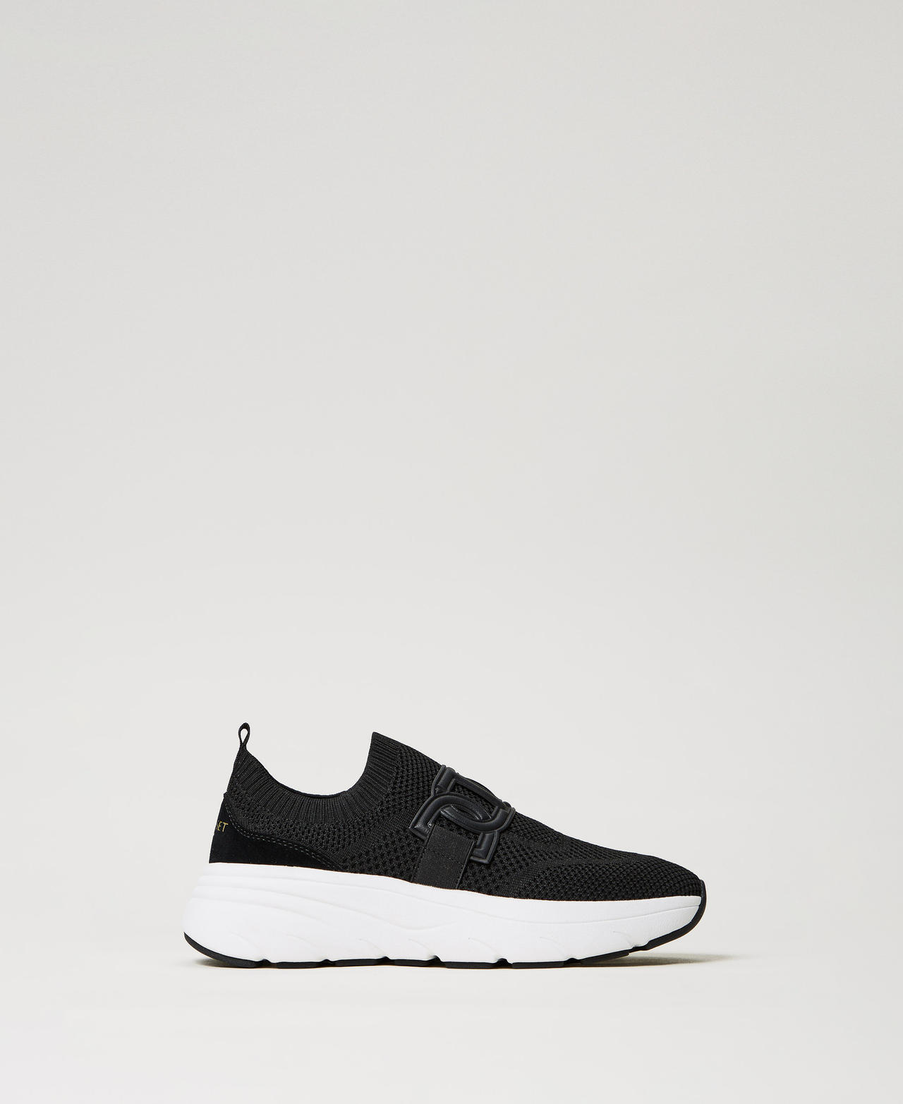 Twinset Chaussures - Baskets de running en maille technique, Noir, Taille: 35