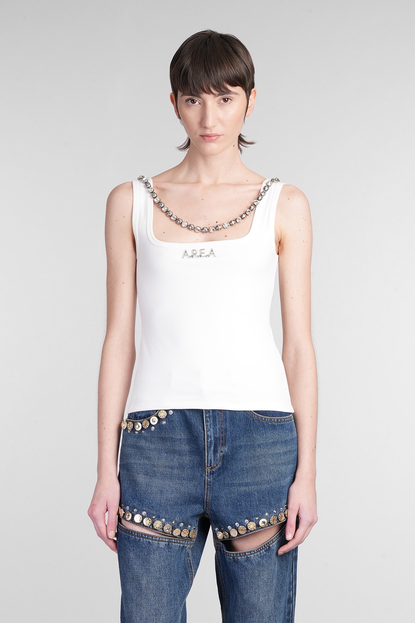 AREA Topwear In White Cotton