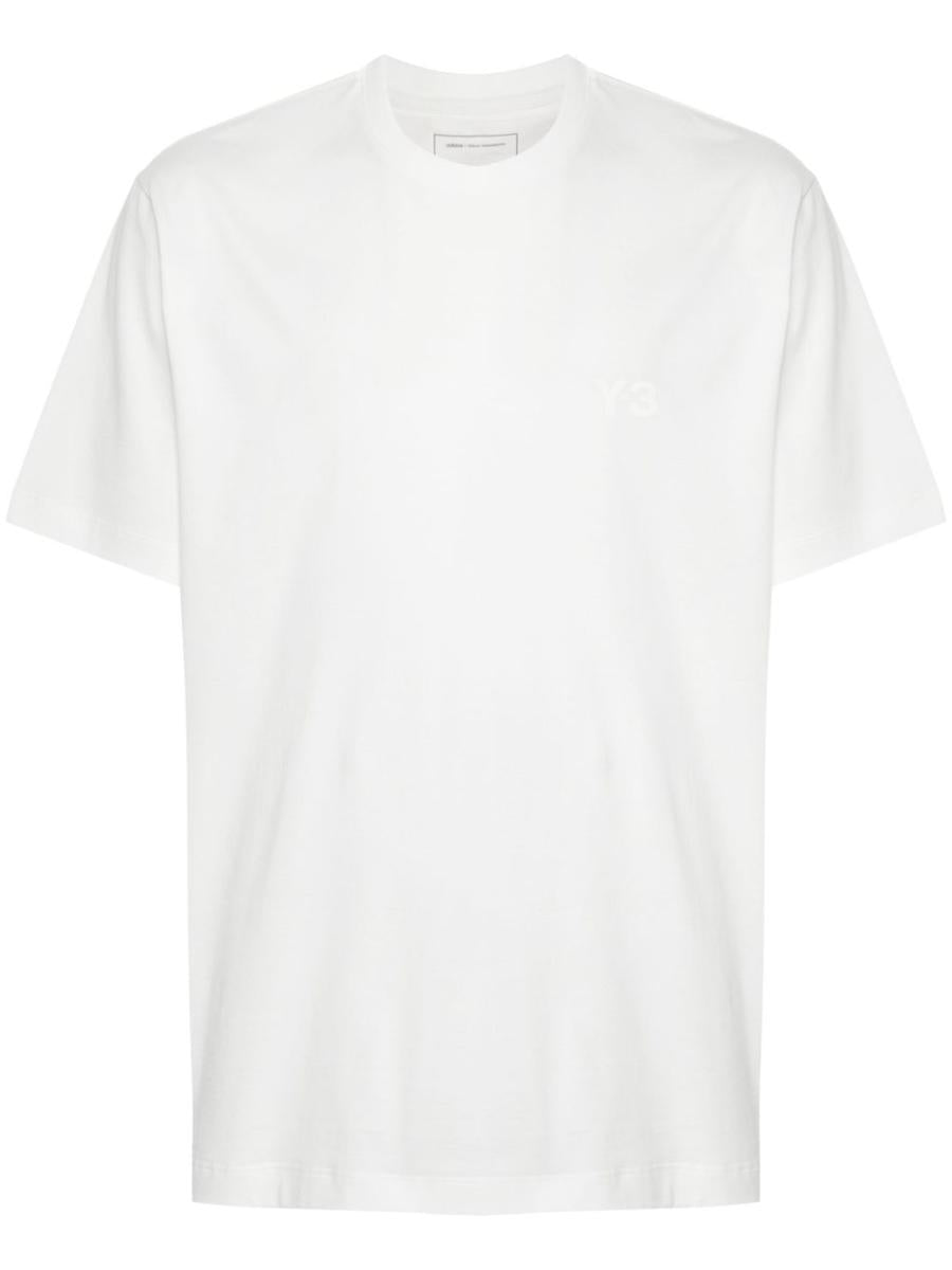 Y-3 Adidas White Cotton Crew-Neck Short-Sleeve T-Shirt