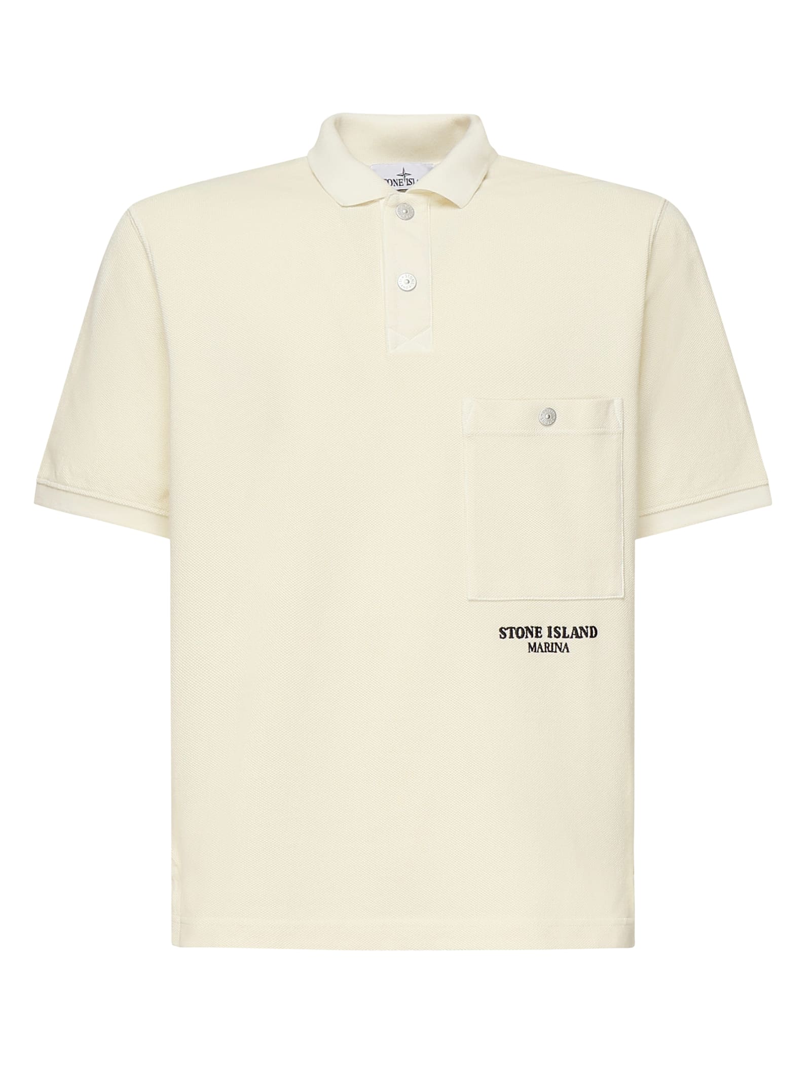 Stone Island Piqué Polo With Chest Pocket