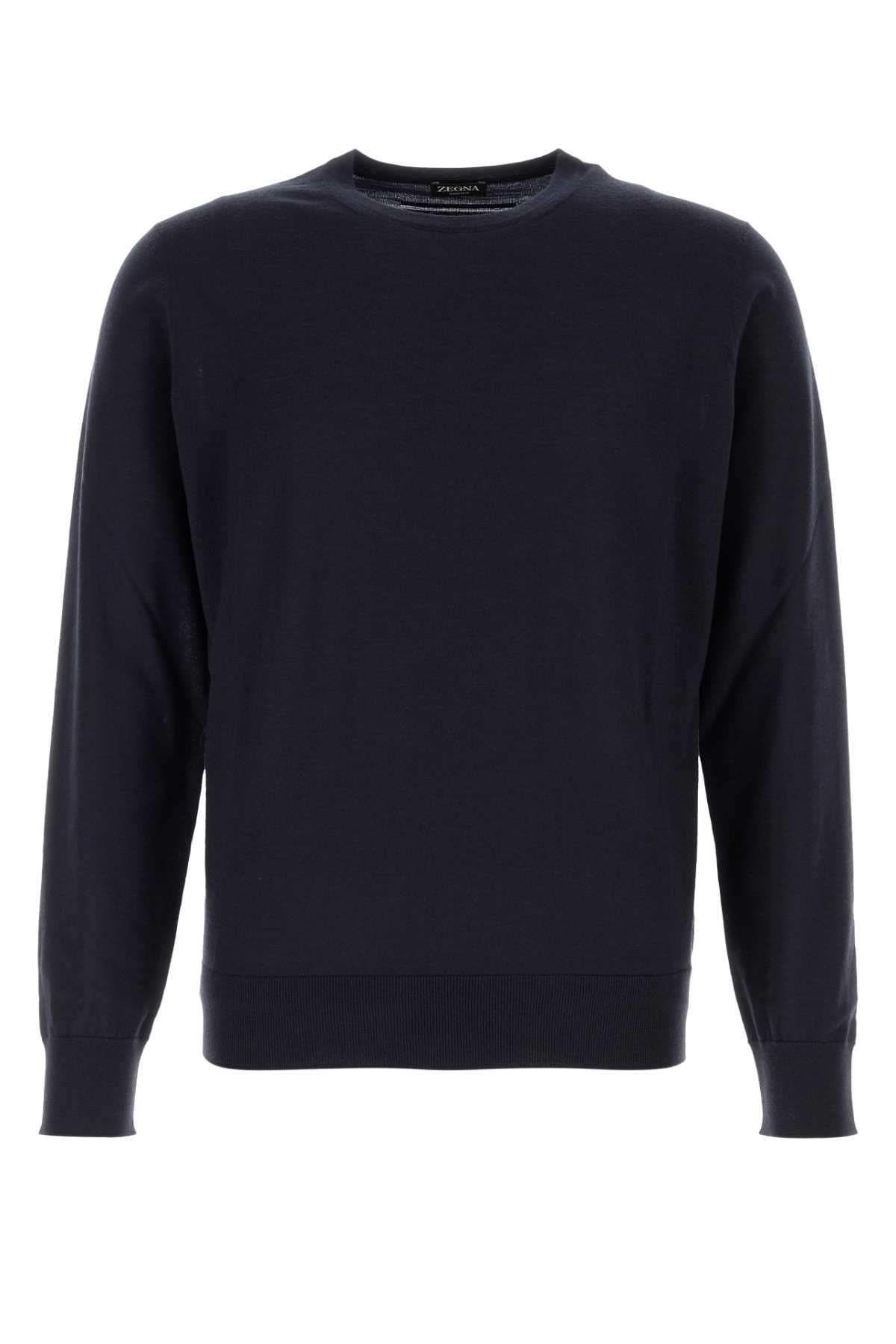 Zegna Midnight Blue Cashmere Blend Sweater