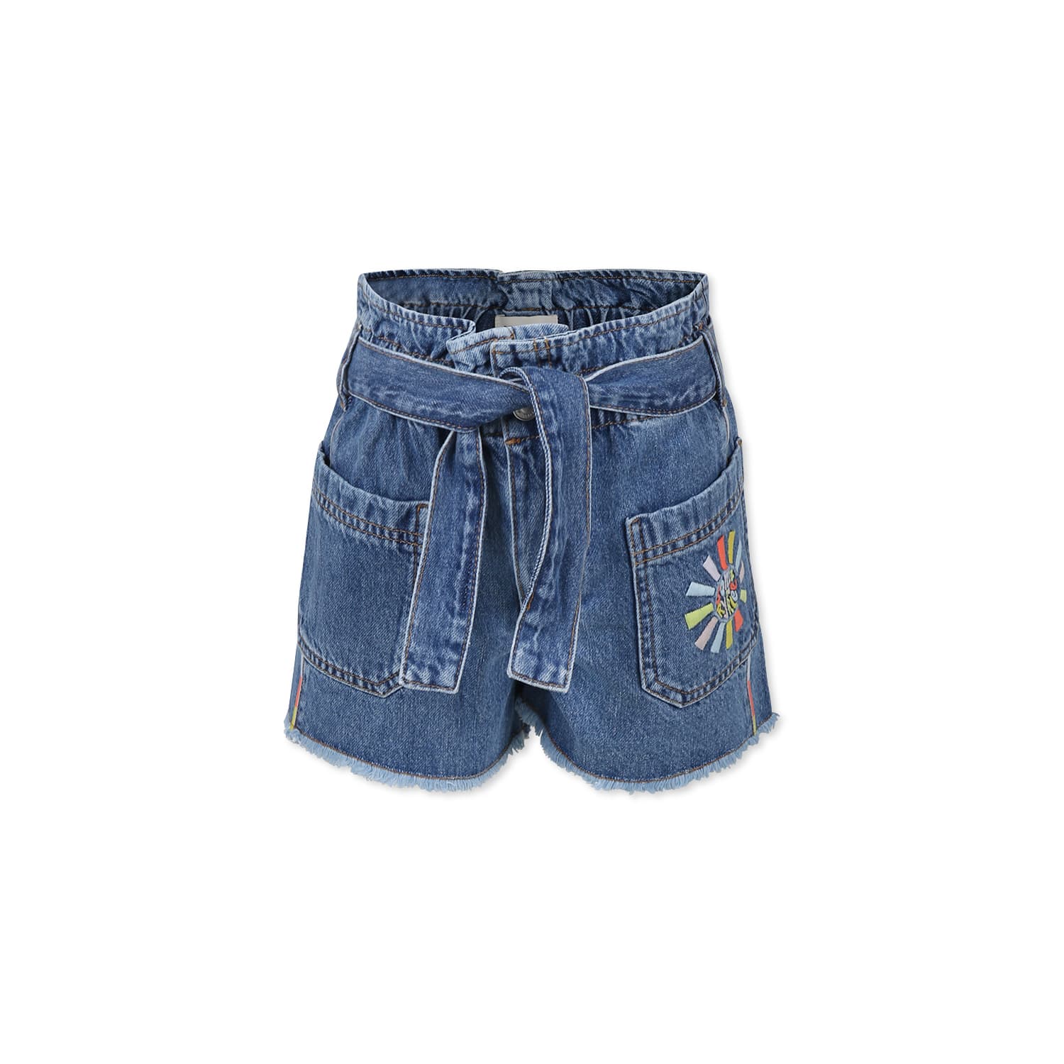 Rykiel Enfant Denim Shorts For Girl With Logo