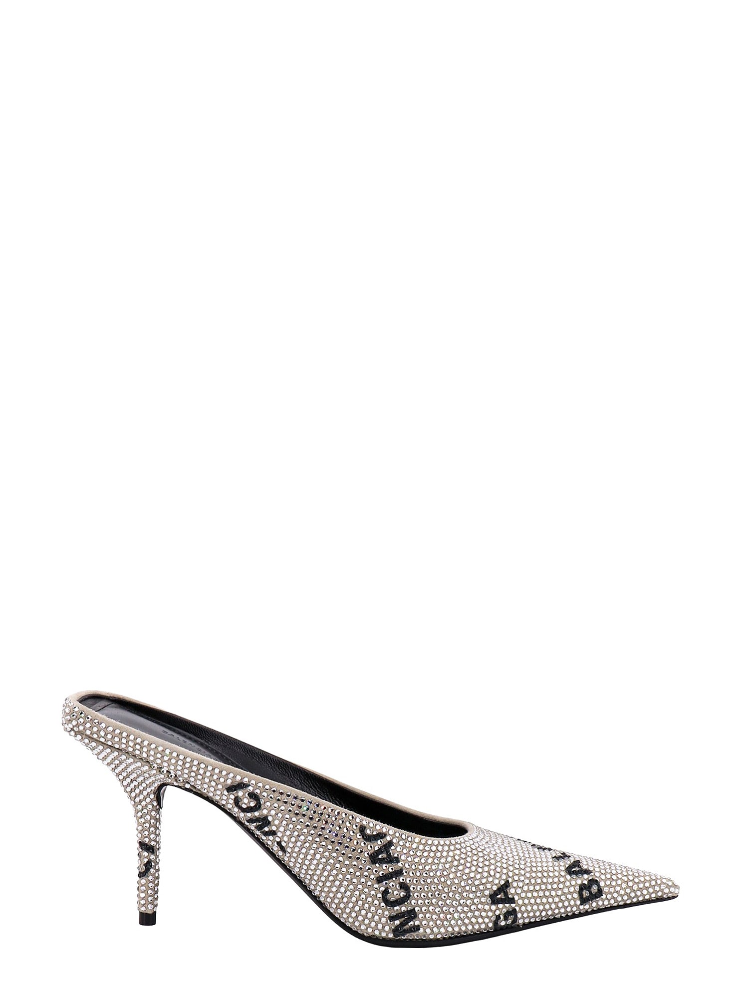 Balenciaga Embellished Suede Square Knife Mules