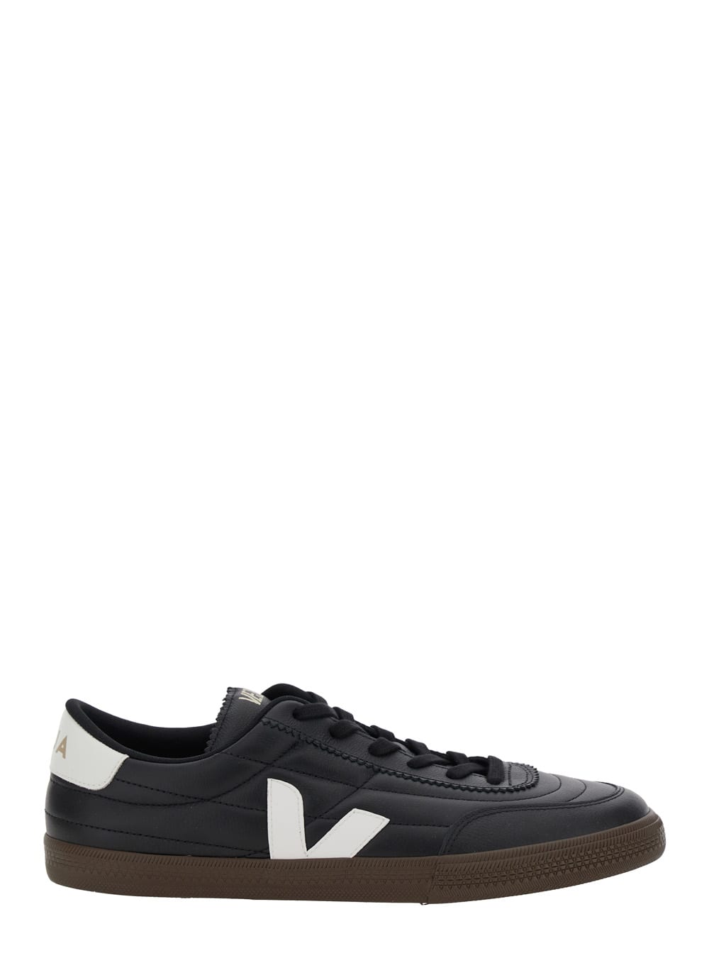 Veja panenka Black Sneaker With Logo On The Side And Contrasting Heel In Leather Unisex