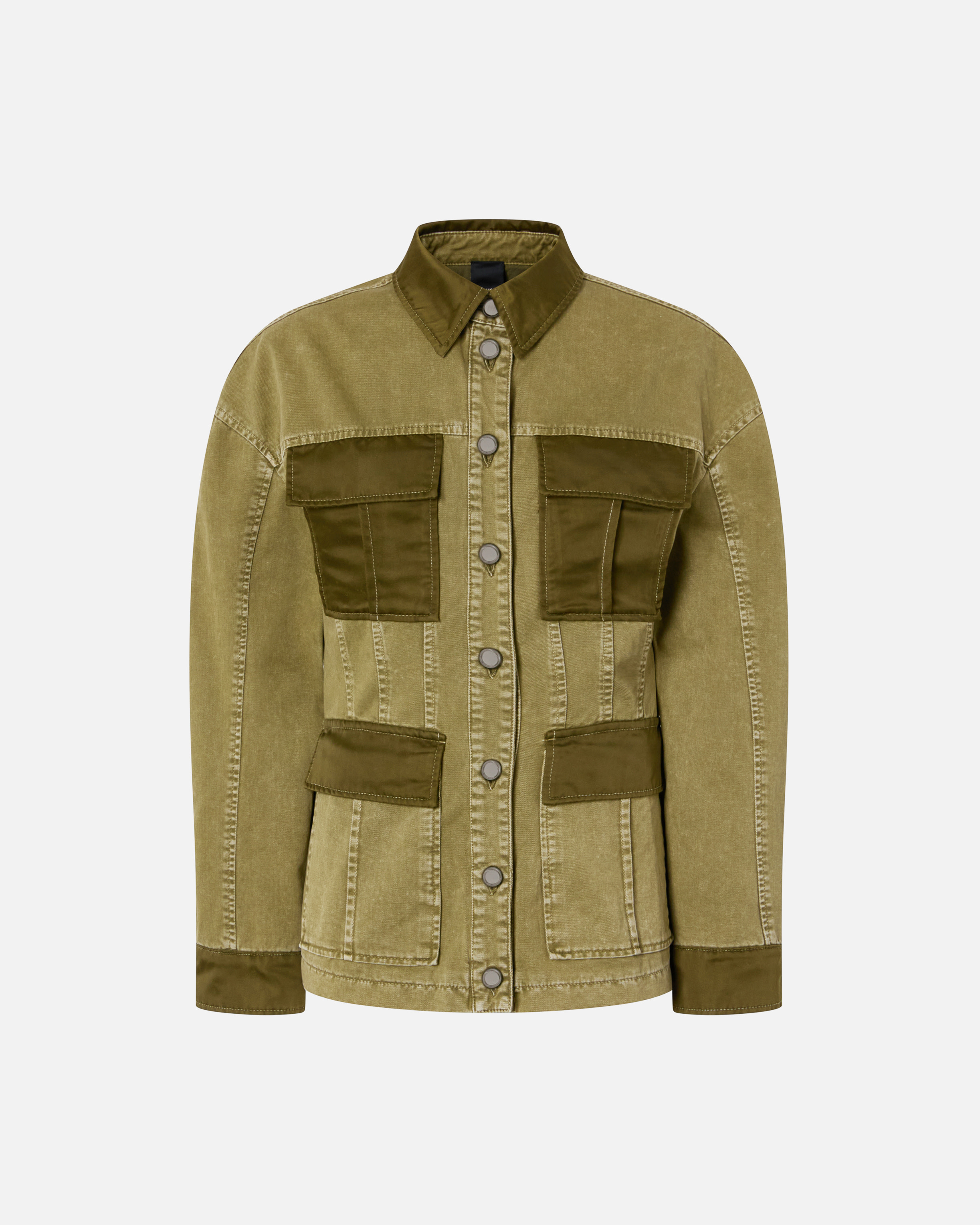 Pinko, Field jacket avec poches, Vert trèfle, 38