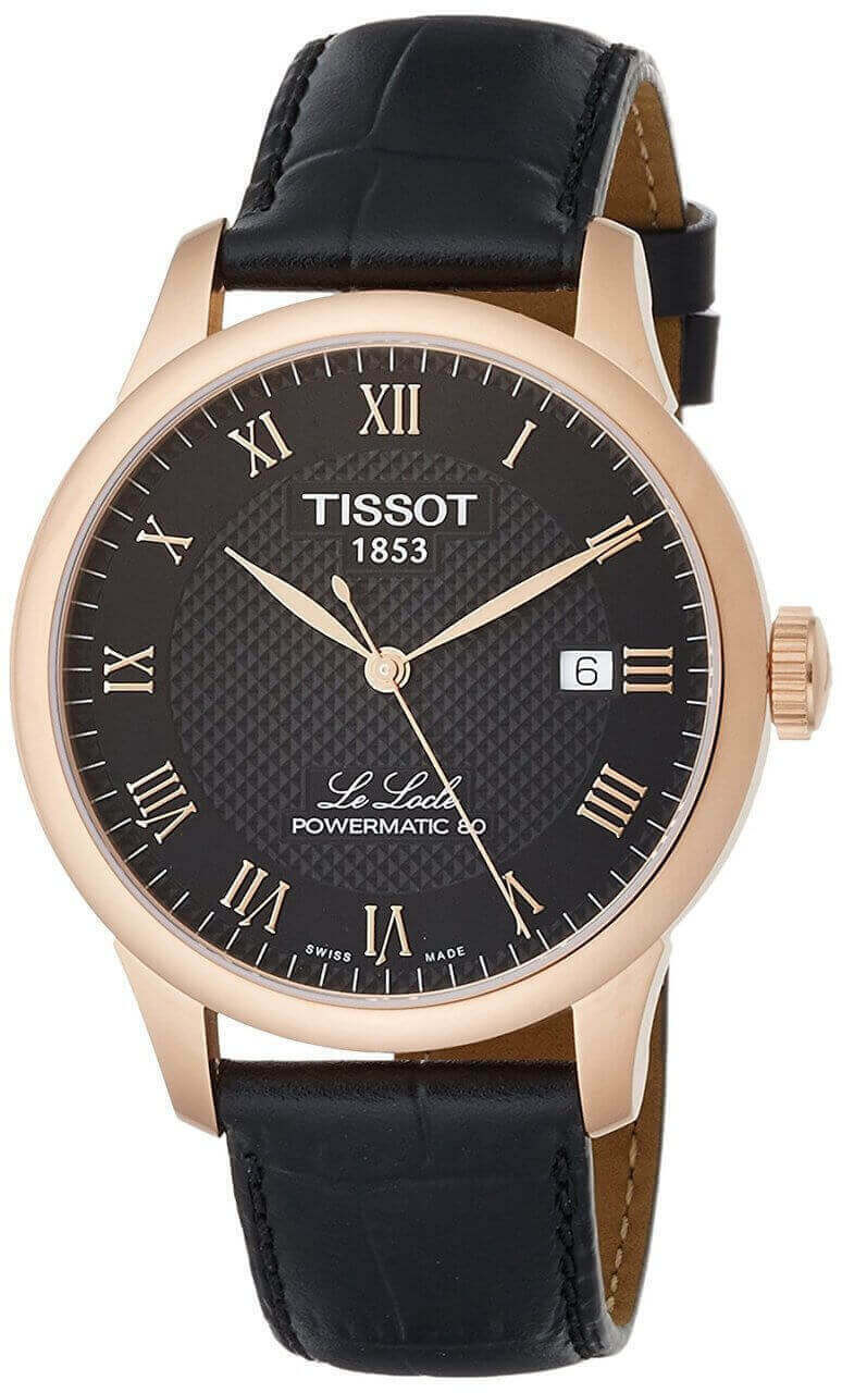 TISSOT Le Locle Powermatic 80 Rose-G PVD BLK Dial Watch T006.407.36.053.00 / T0064073605300
