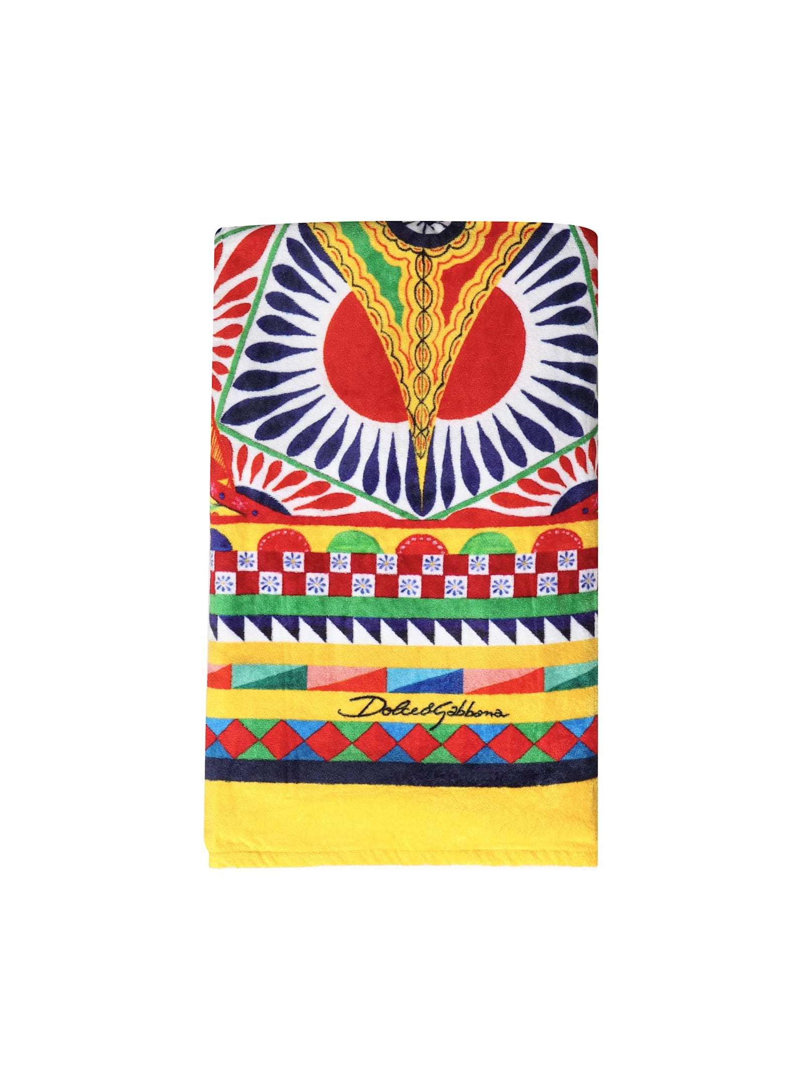 Dolce & Gabbana Beach Towel In Carretto Print
