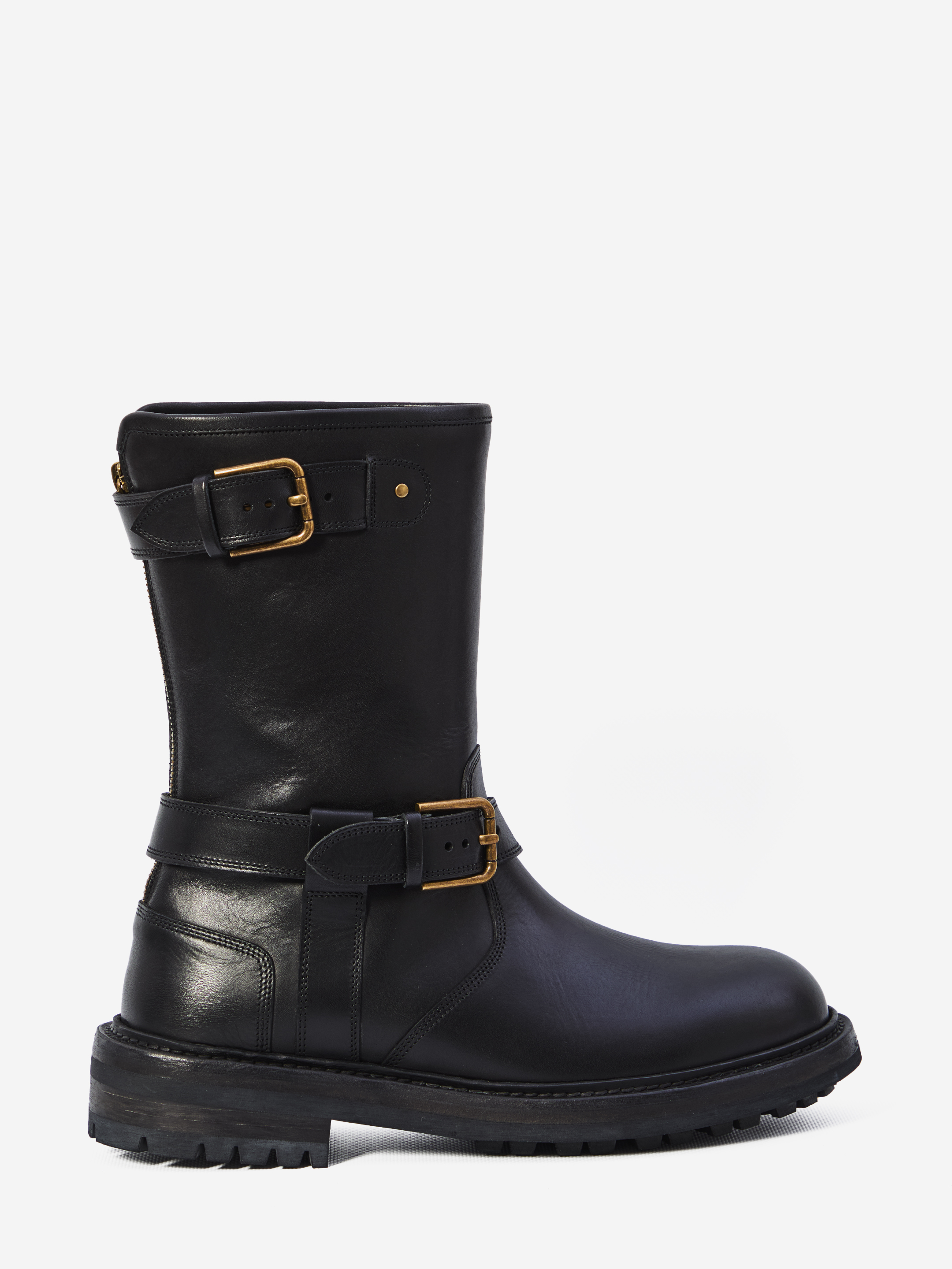 Black smooth leather boot
