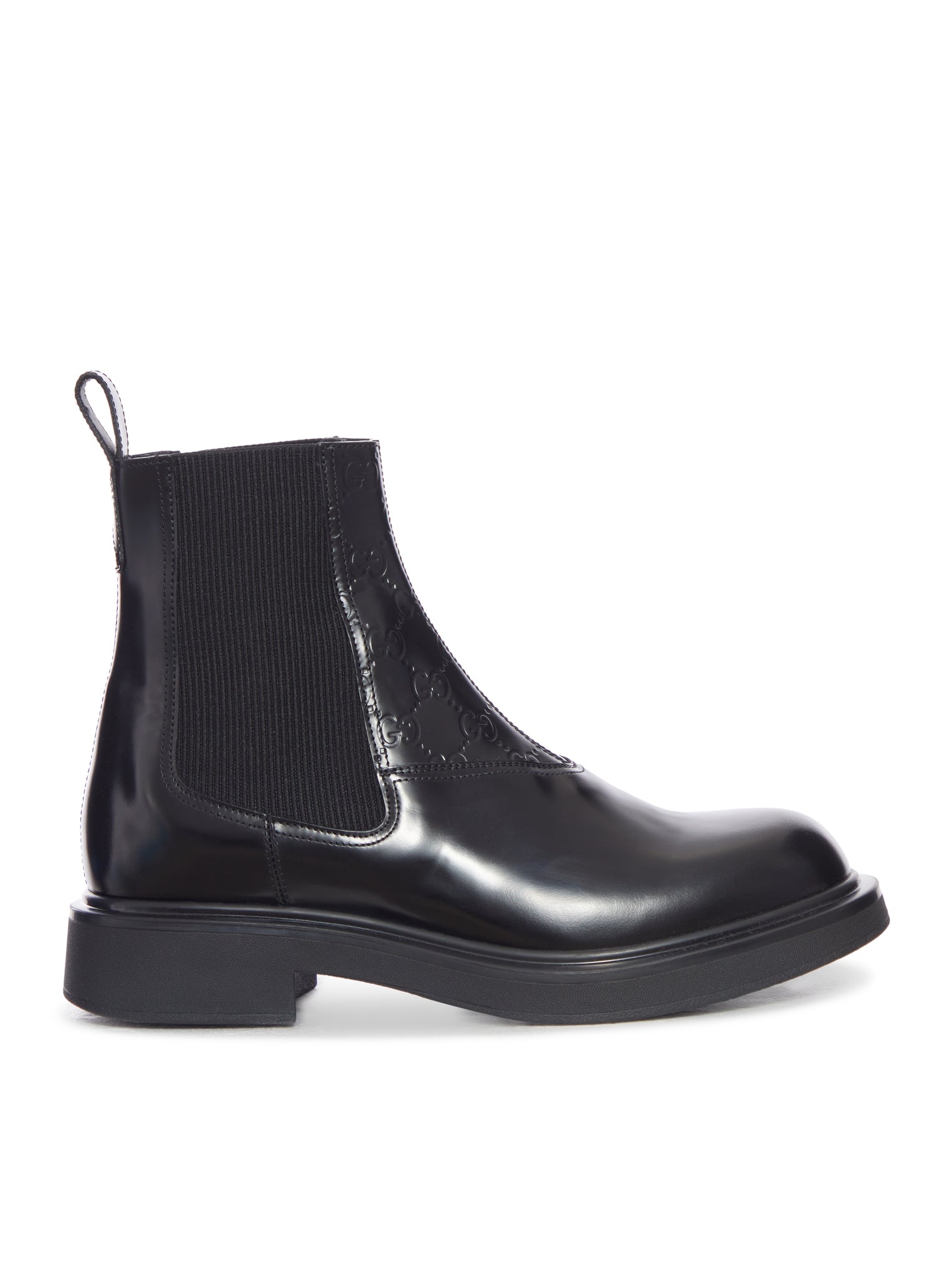 LEATHER ANKLE BOOT WITH SINGLE "GG" GRAIN - Gucci - Man