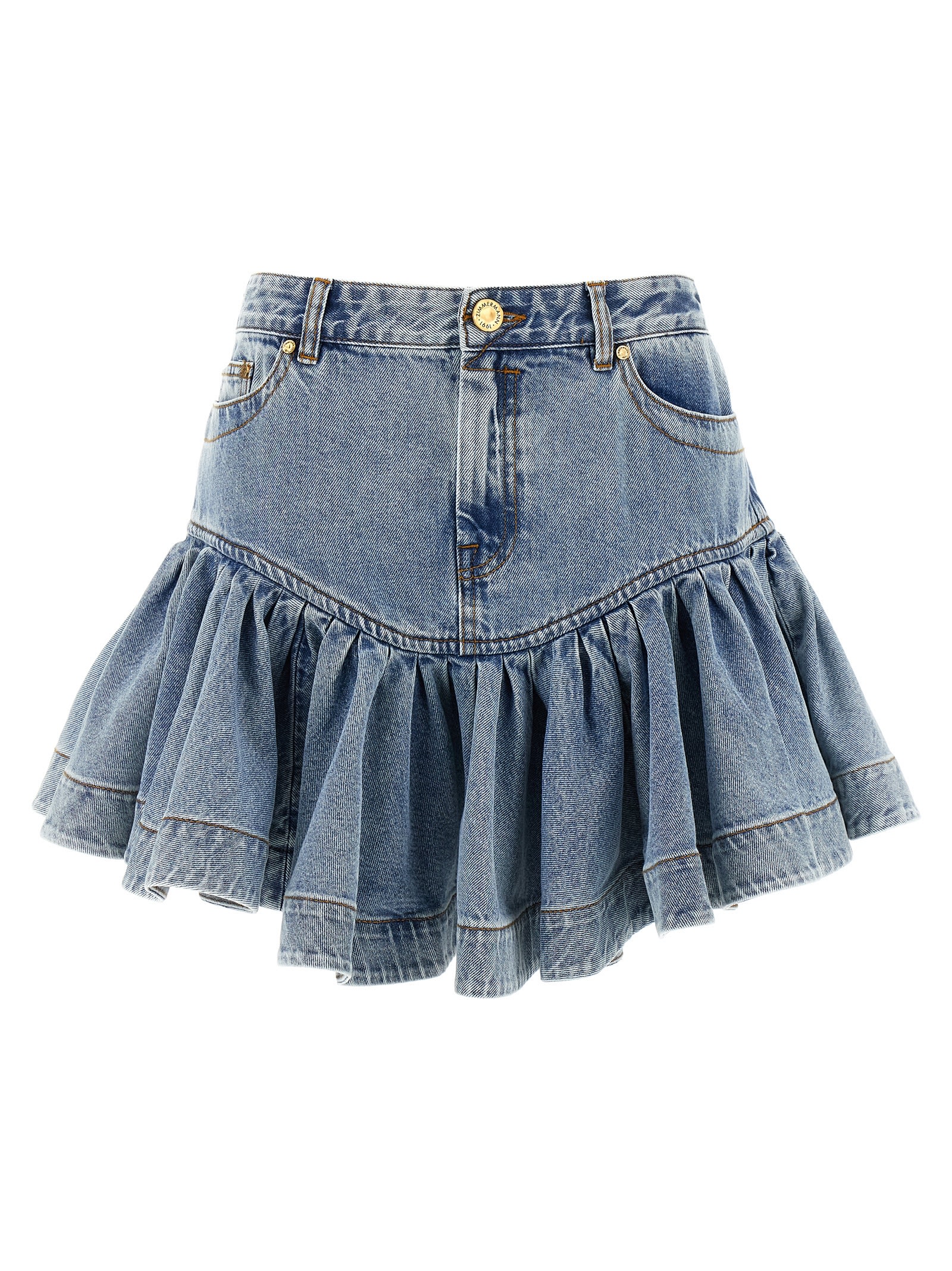 Zimmermann denim Frill Mini Skirt