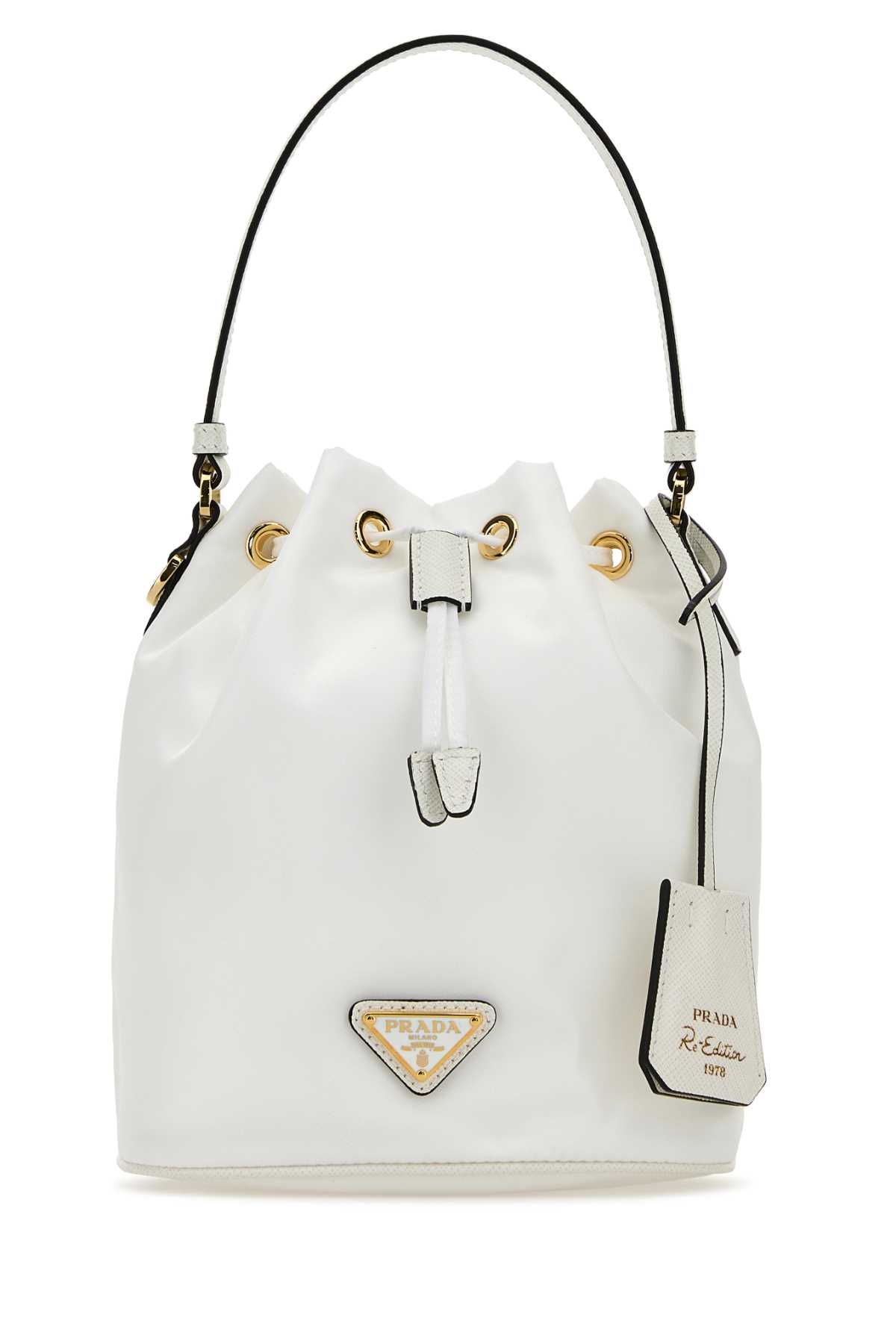 Prada White Nylon Bucket Bag