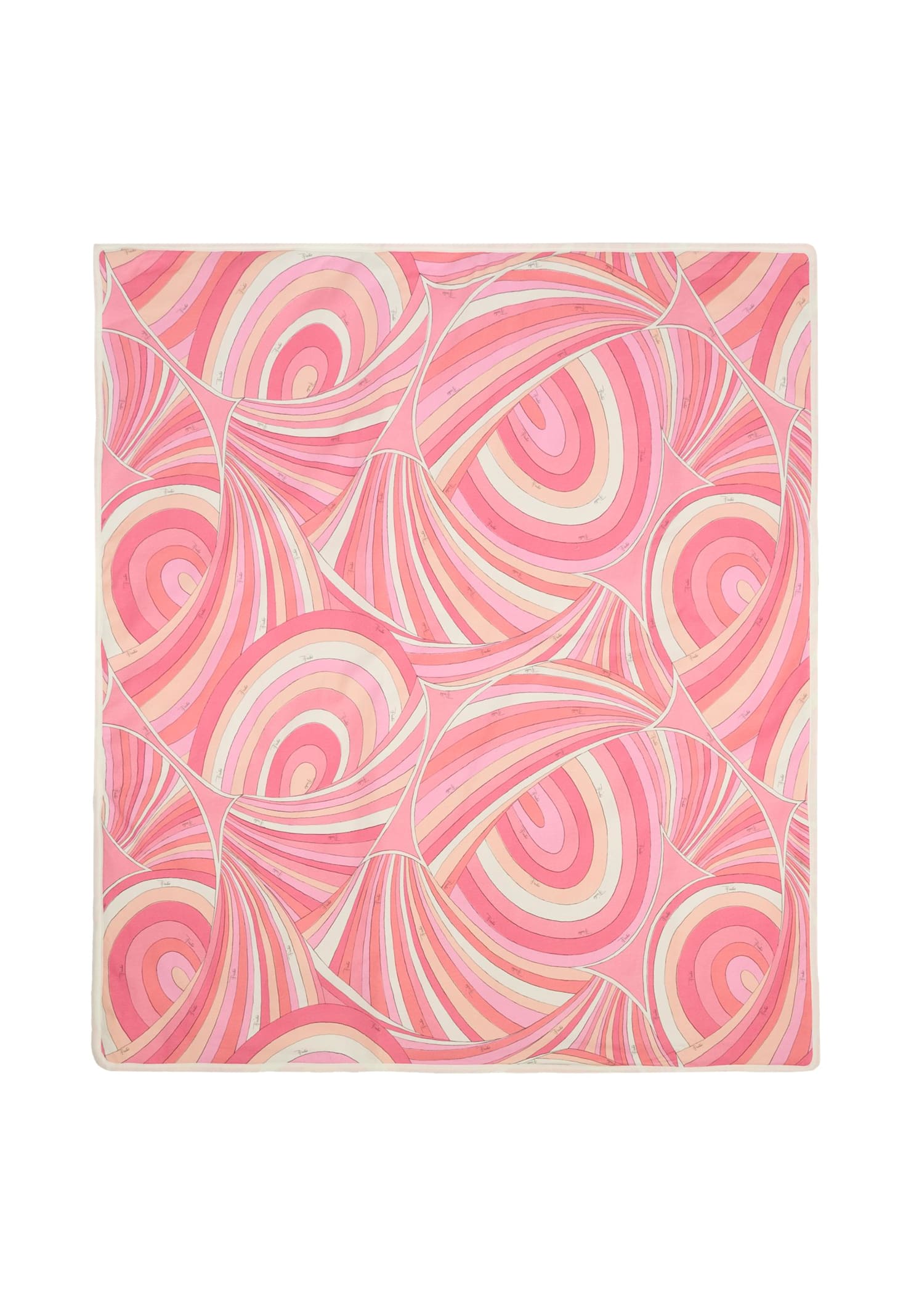 Pucci Pink Blanket For Baby Girl With Print