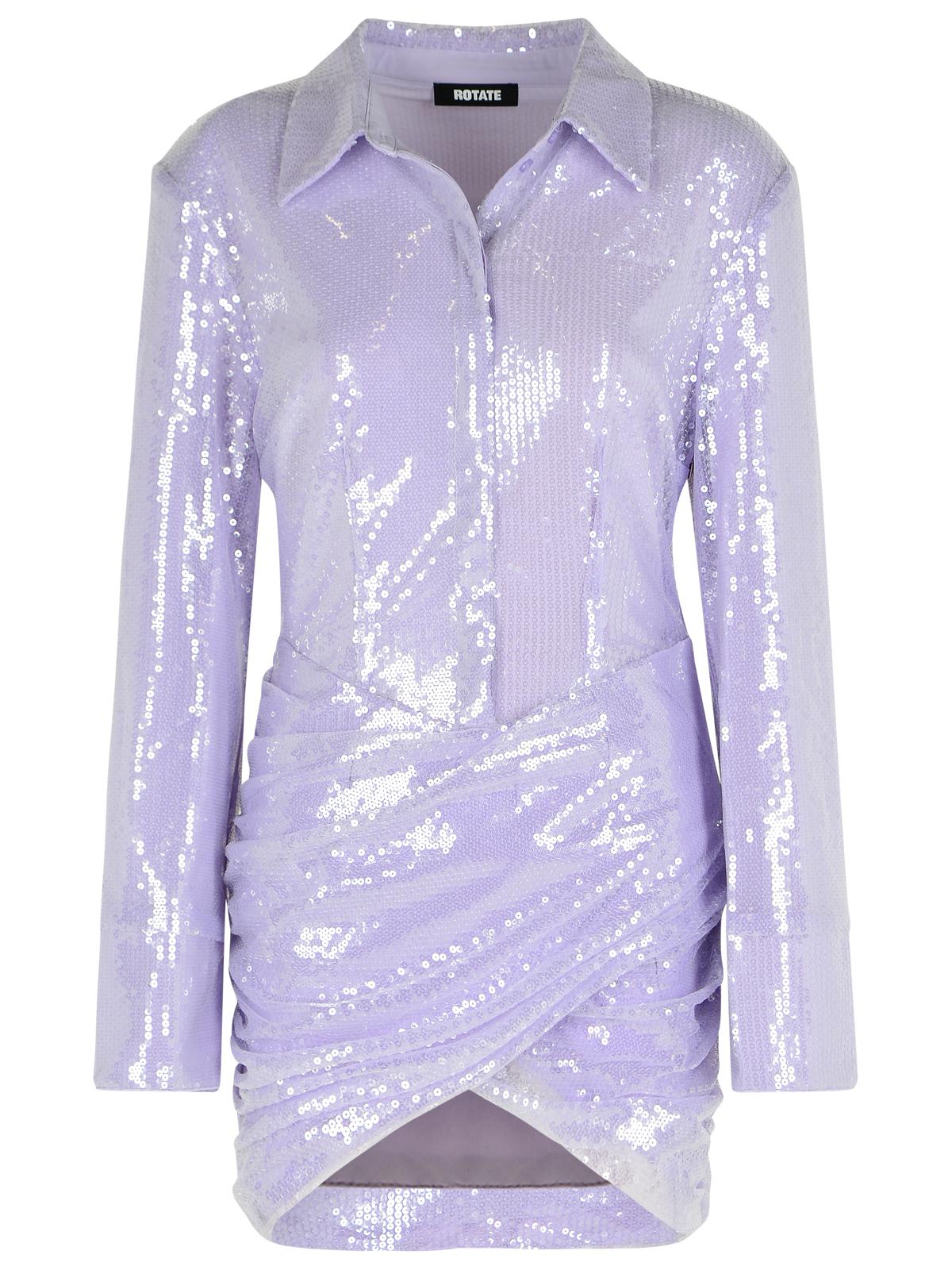 Rotate by Birger Christensen Misty Lilac Polyester Sequined Mini Dress