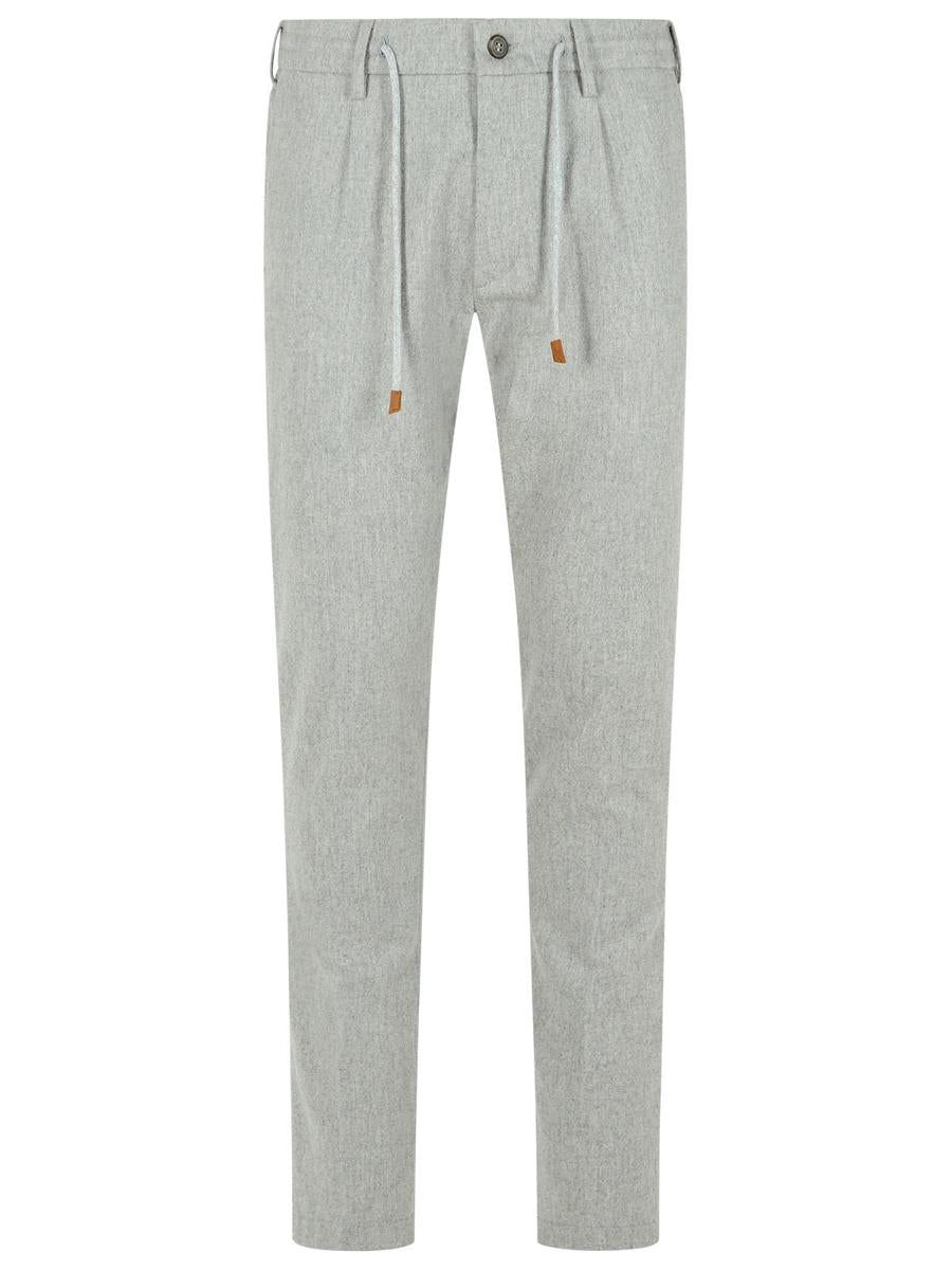 Eleventy Light Grey Wool Blend Trousers