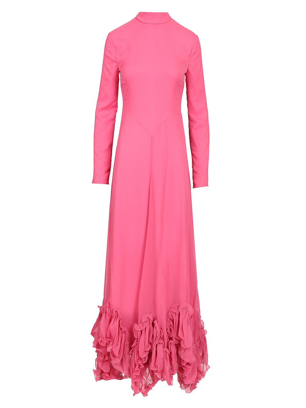 Rotate by Birger Christensen Chiffon Maxi Ruffle Dress