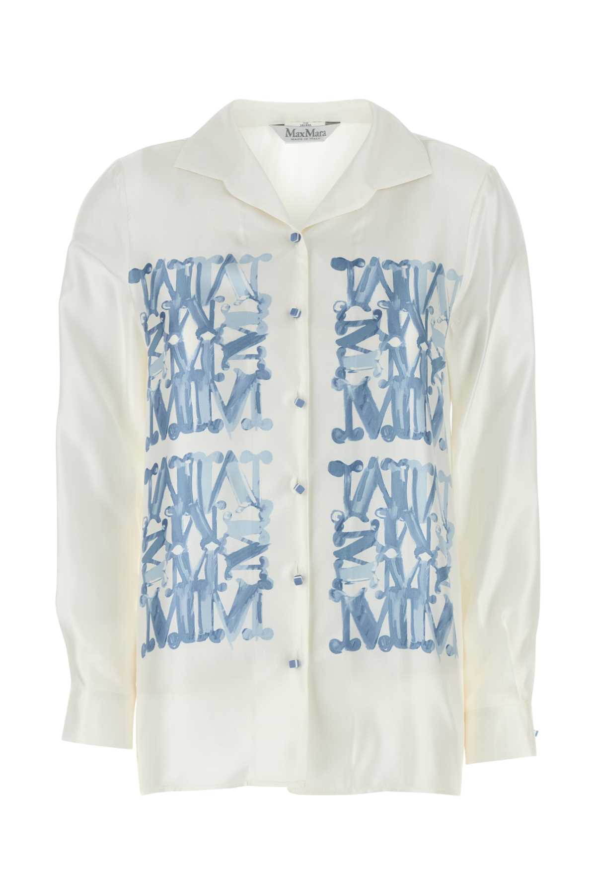 Max Mara White Silk Nail Shirt