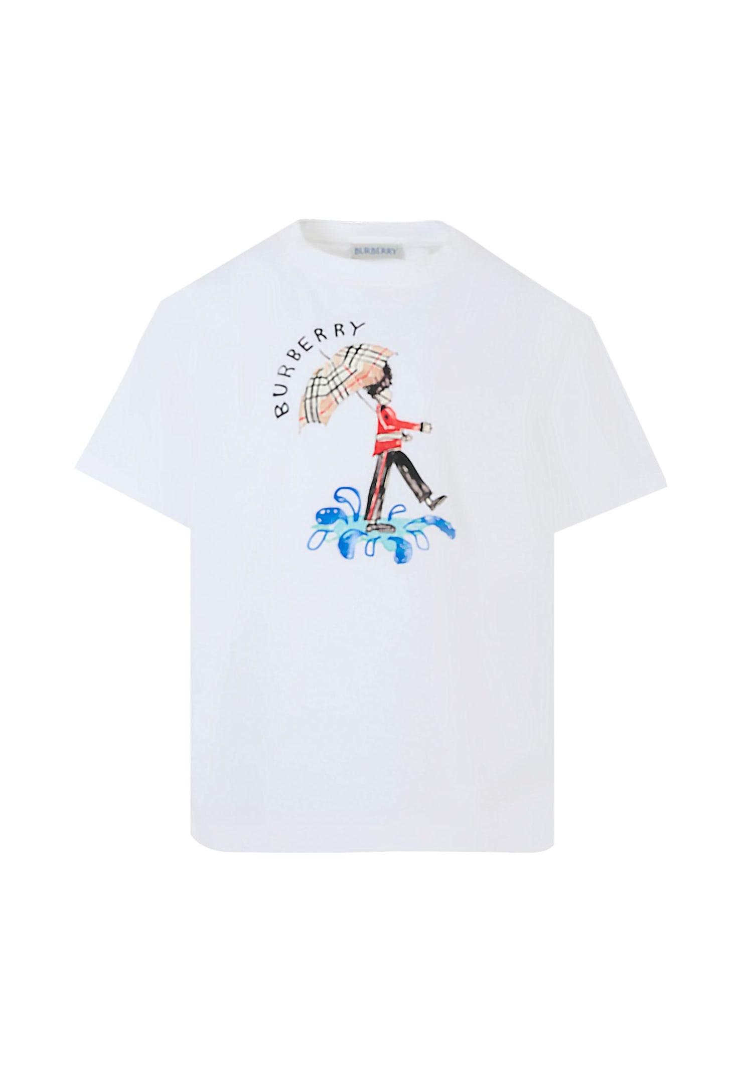 Burberry White T-shirt For Kids With Toy Soldier