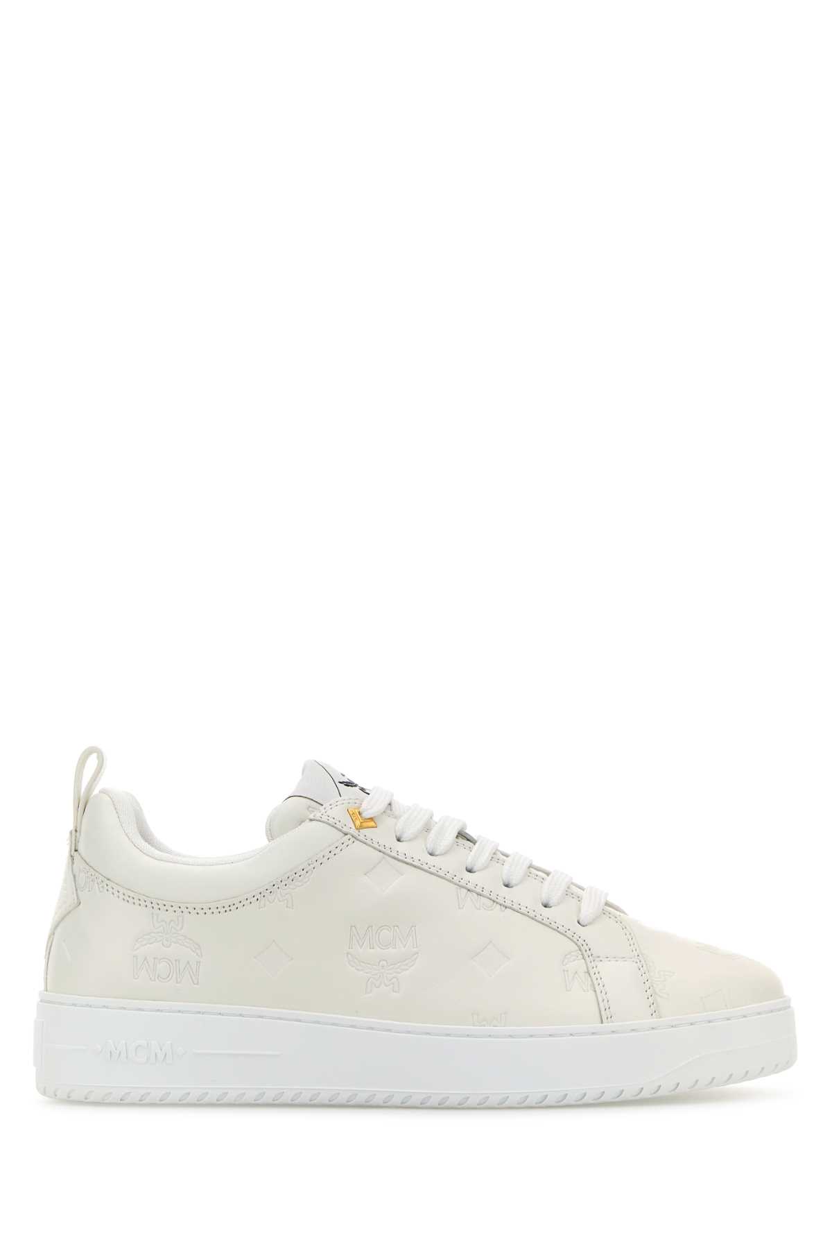 MCM White Leather New Terrain Sneakers