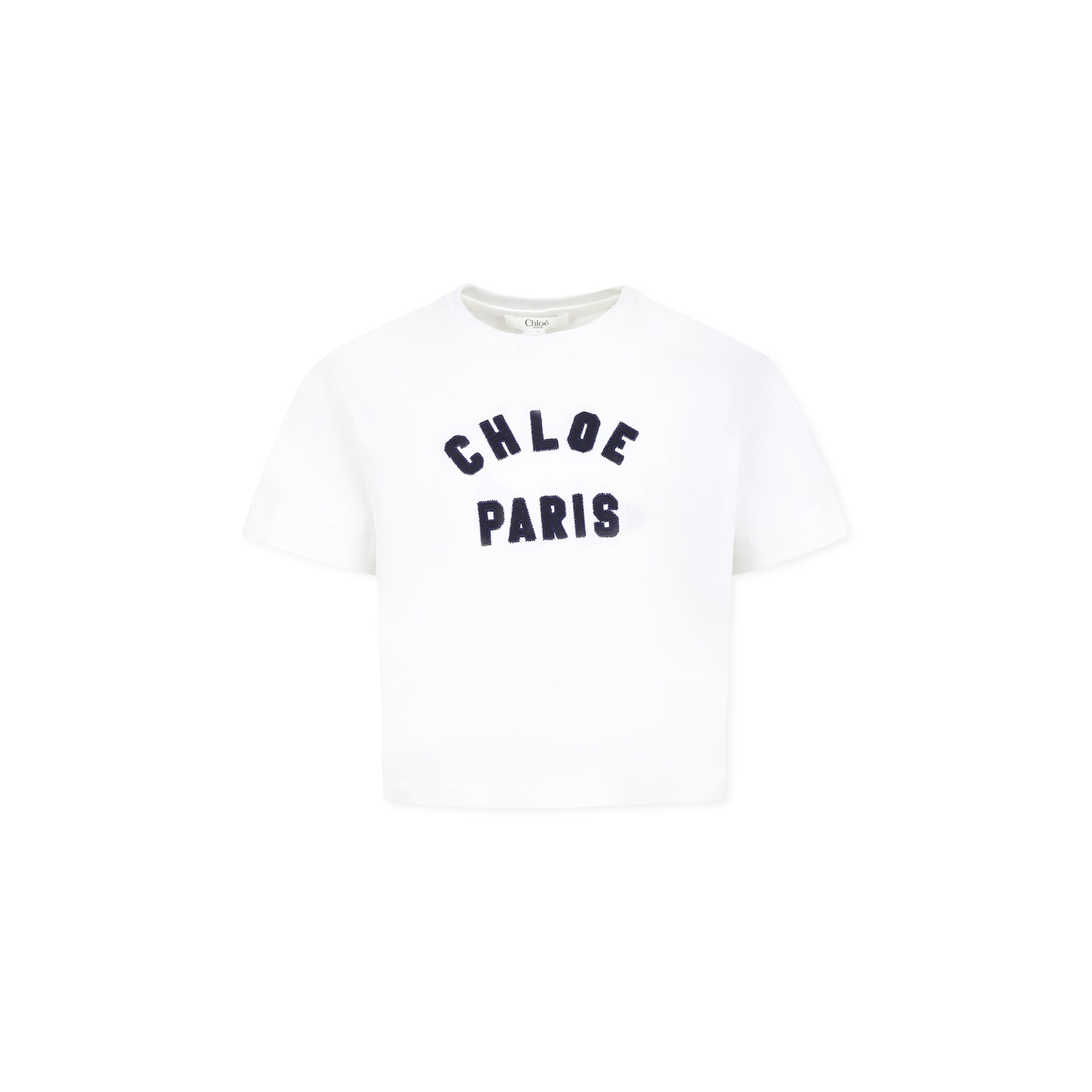 Chloé White T-shirt For Girl With Logo