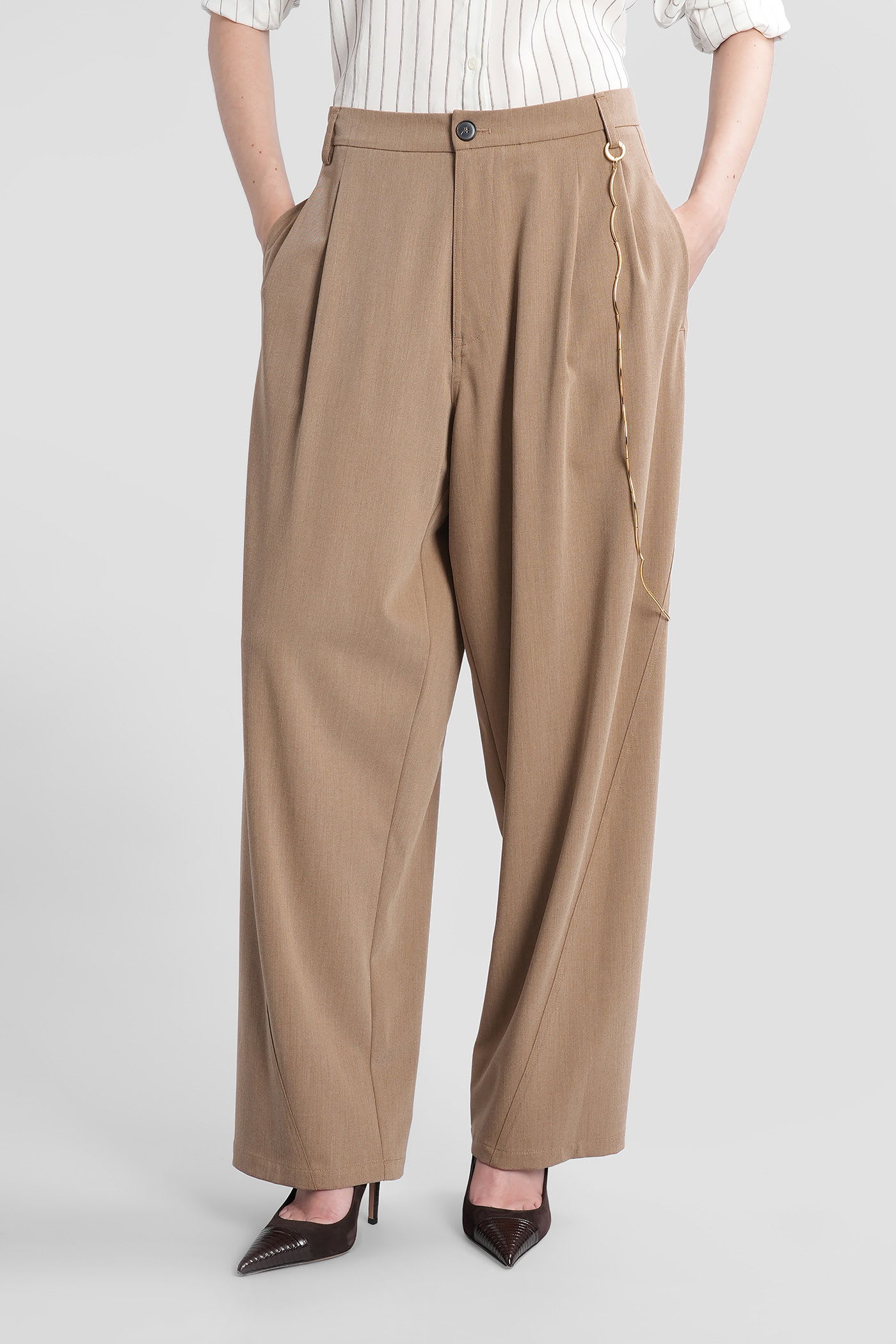 DARKPARK Phebe Pants In Camel Polyester