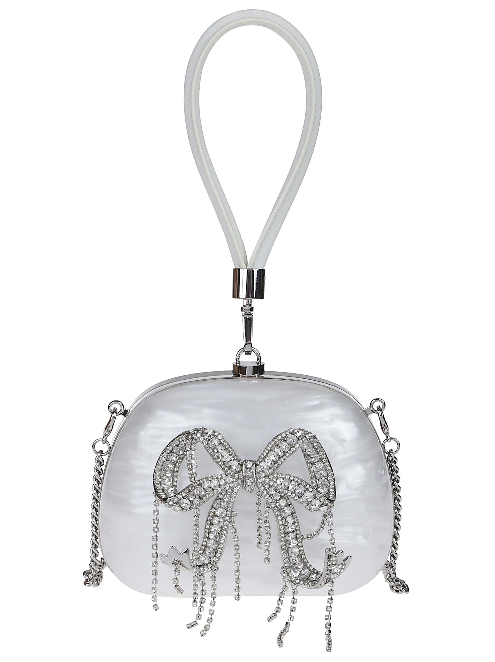 self-portrait Pearl Top Handle Clutch Bag