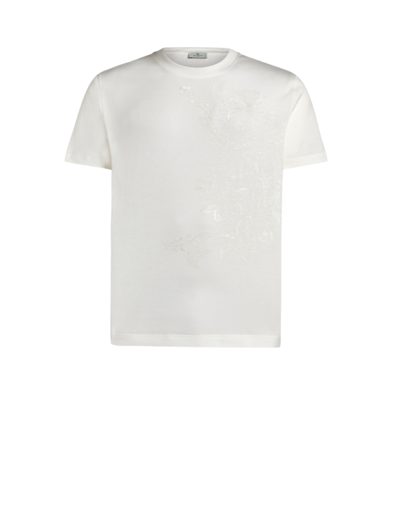 Etro, T-shirt Avec Broderie, Homme, Blanc, Taille S