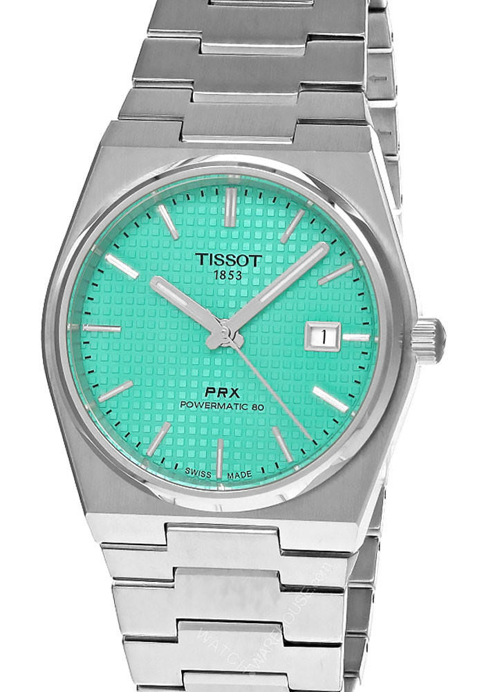 TISSOT PRX AUTO 40MM SS Light Green Dial Men's Watch T137.407.11.091.01 / T1374071109101
