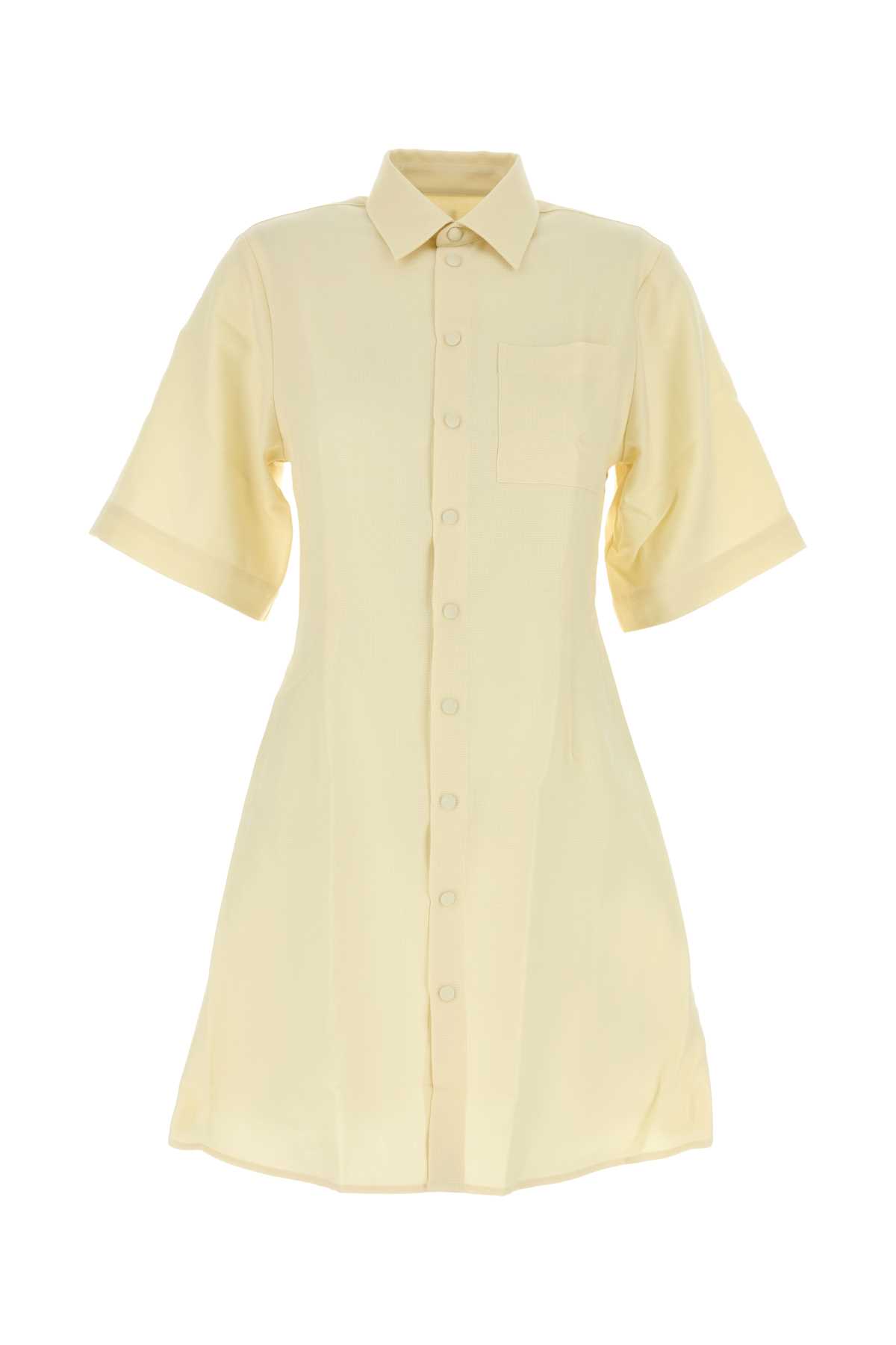 Ami Alexandre Mattiussi Pastel Yellow Wool Shirt Dress