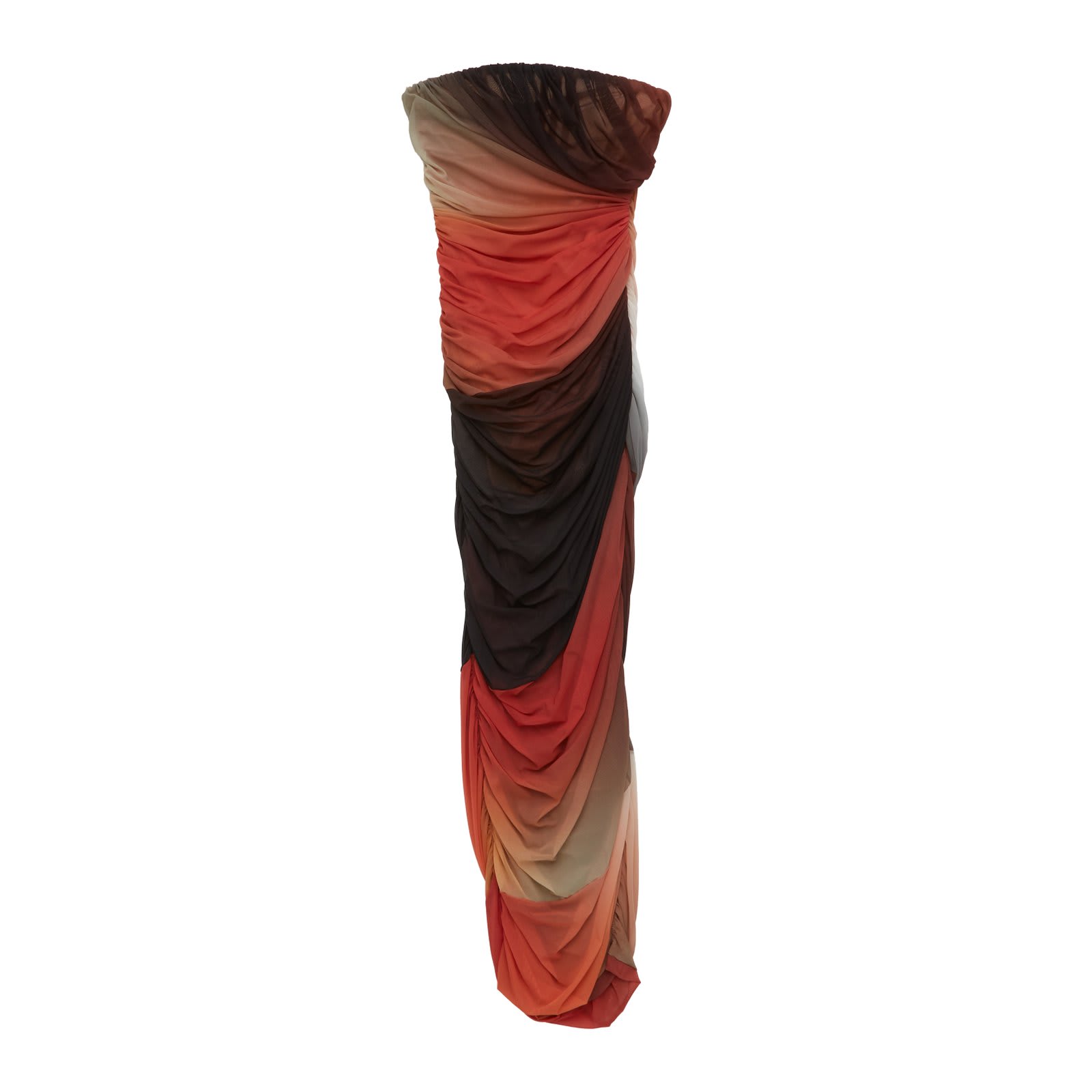 The Attico Ruched-detail Strapless Midi Dress