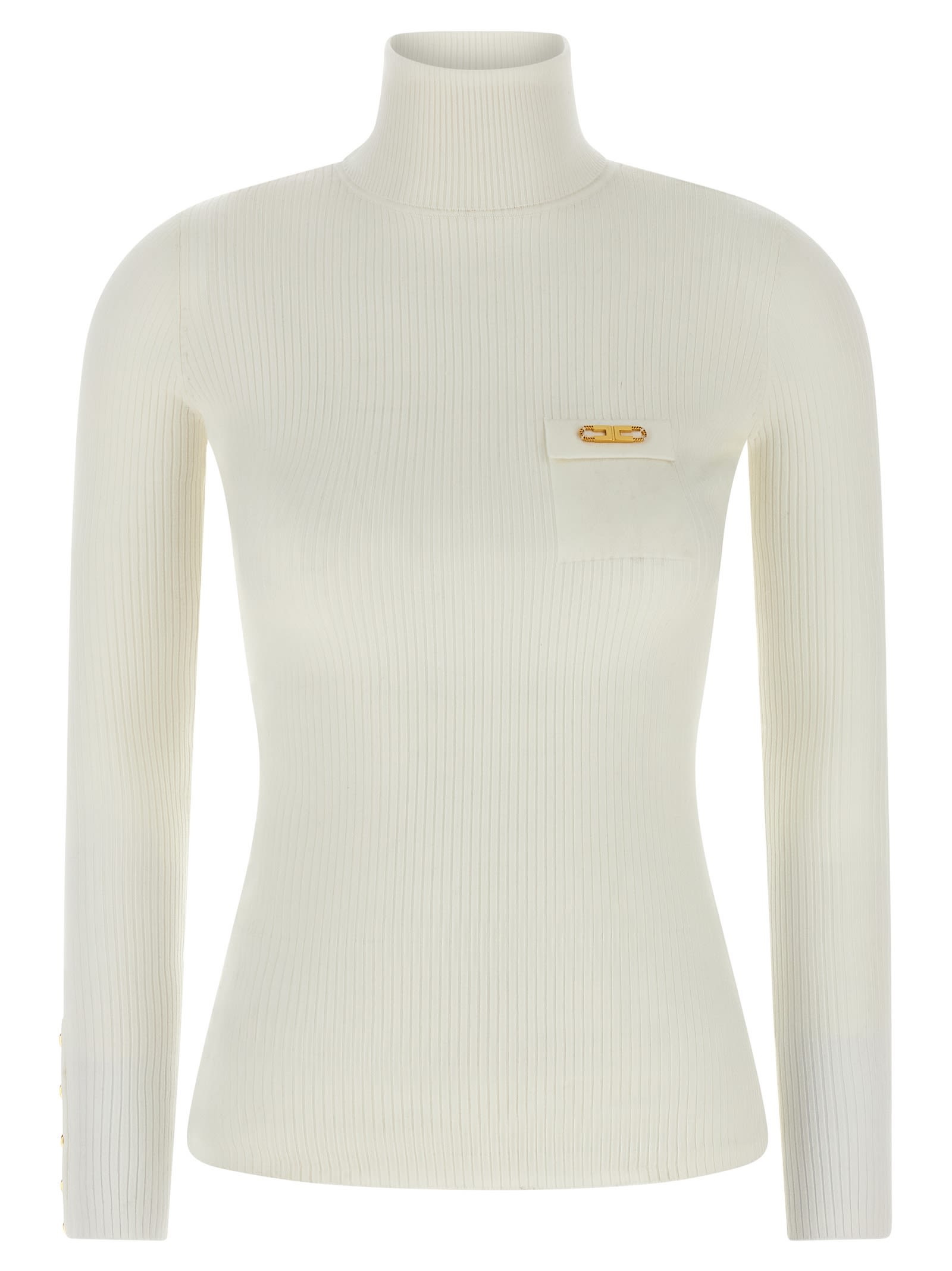 Elisabetta Franchi Ribbed Turtleneck Sweater