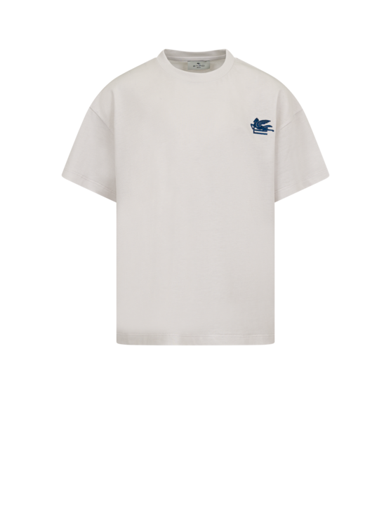 Etro, T-shirt Avec Broderie Pegaso, Beige, Taille 4Y