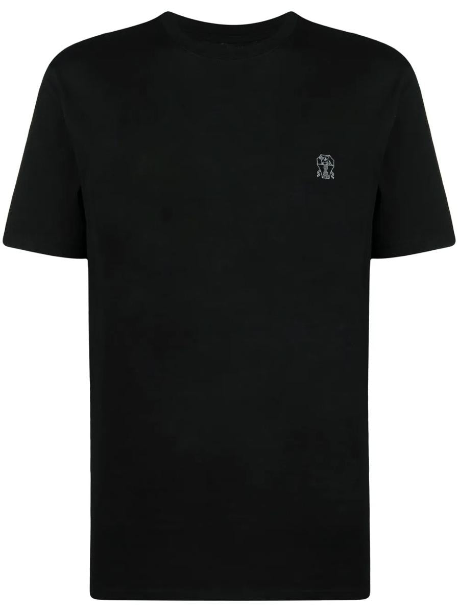 Brunello Cucinelli Cotton Jersey Crew Neck T-Shirt With Logo Clothing